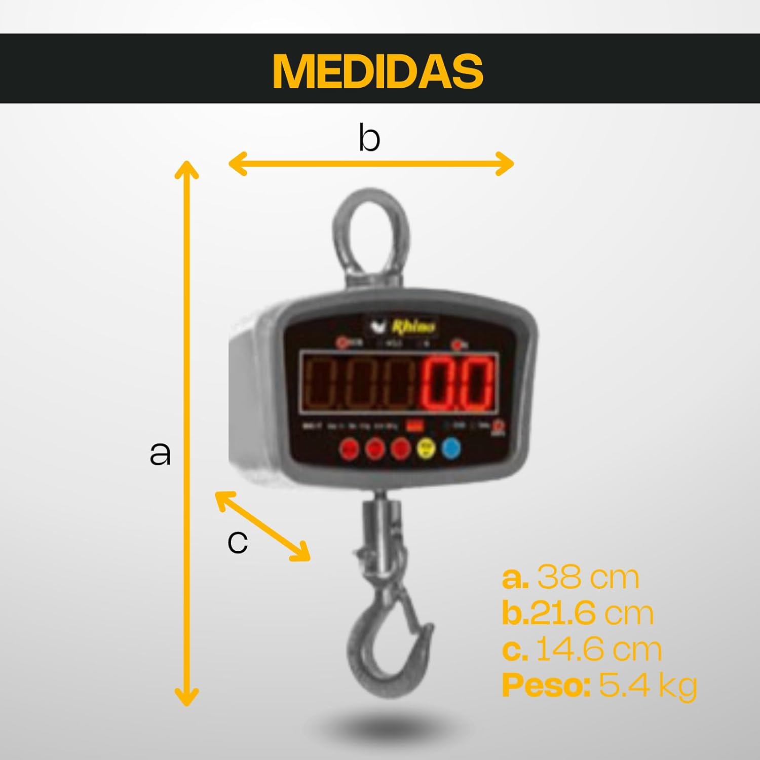 Báscula Electrónica Colgante 1,000 kg