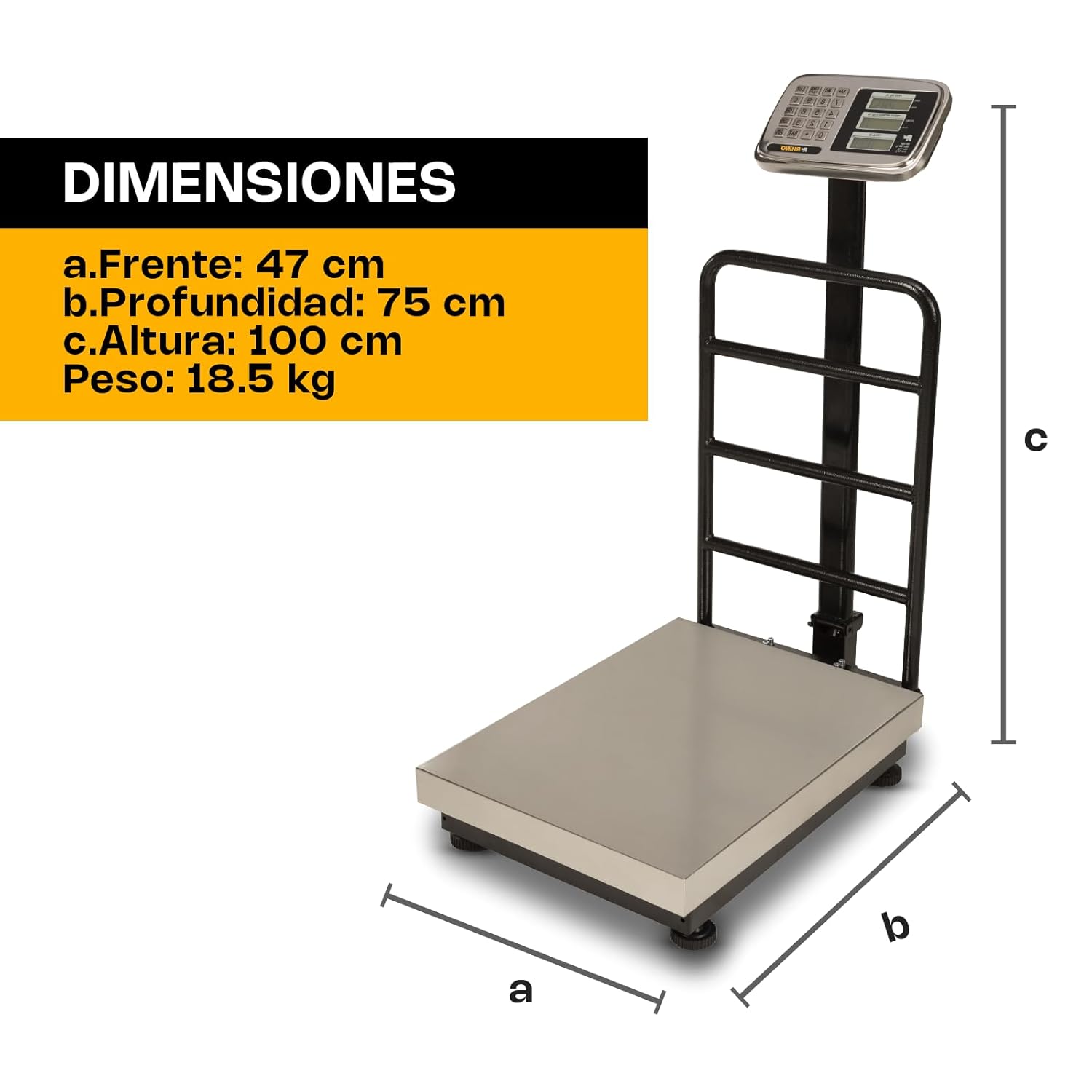 Báscula de Plataforma Inoxidable Plegable 500 kg