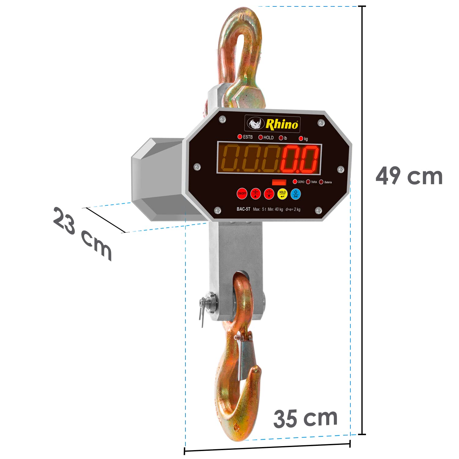 Báscula Electrónica Colgante 5,000 kg