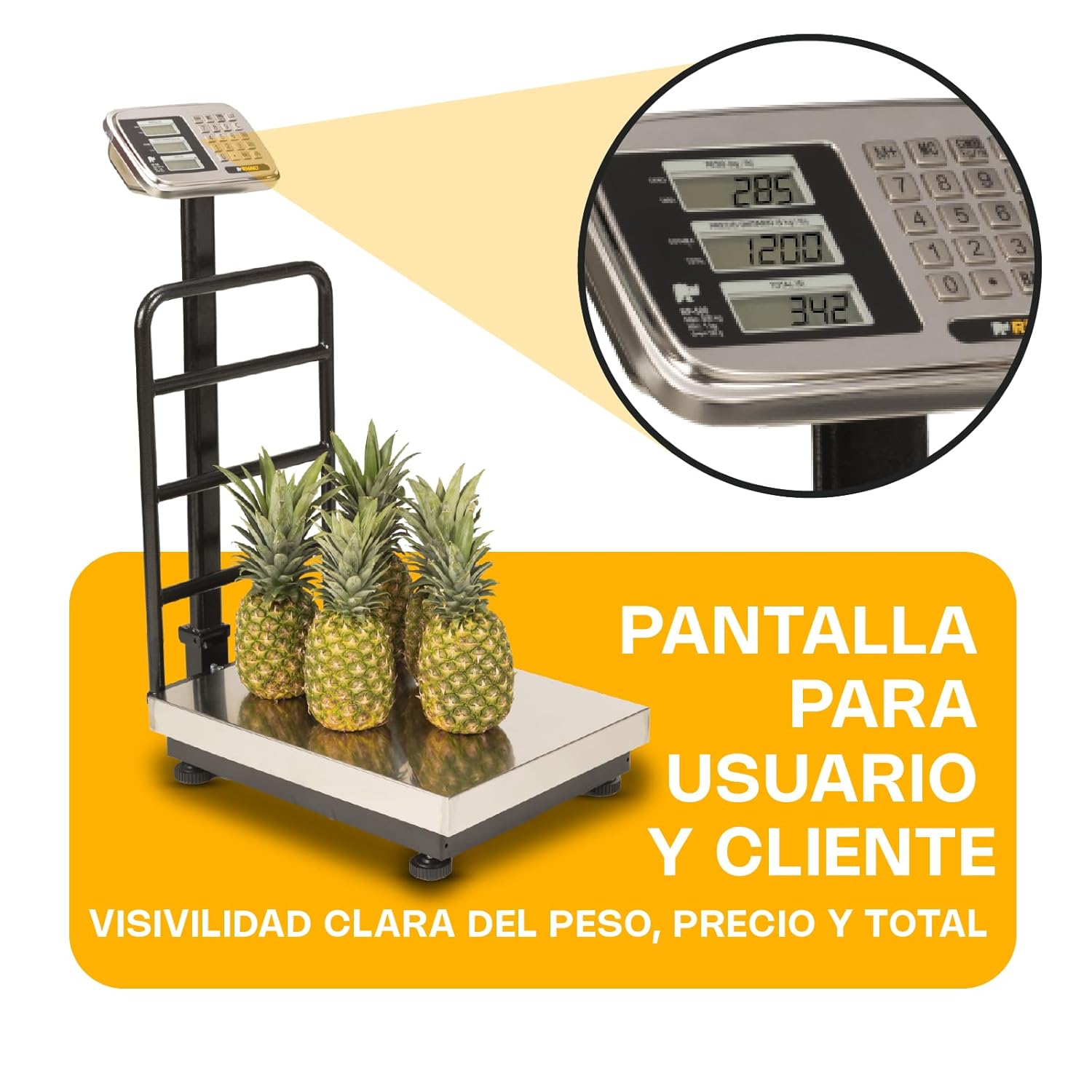 Báscula de Plataforma Inoxidable Plegable 500 kg