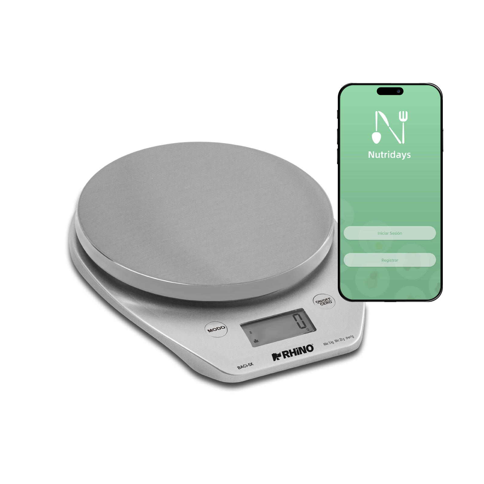 Báscula de Cocina Digital con Bluetooth 5 kg