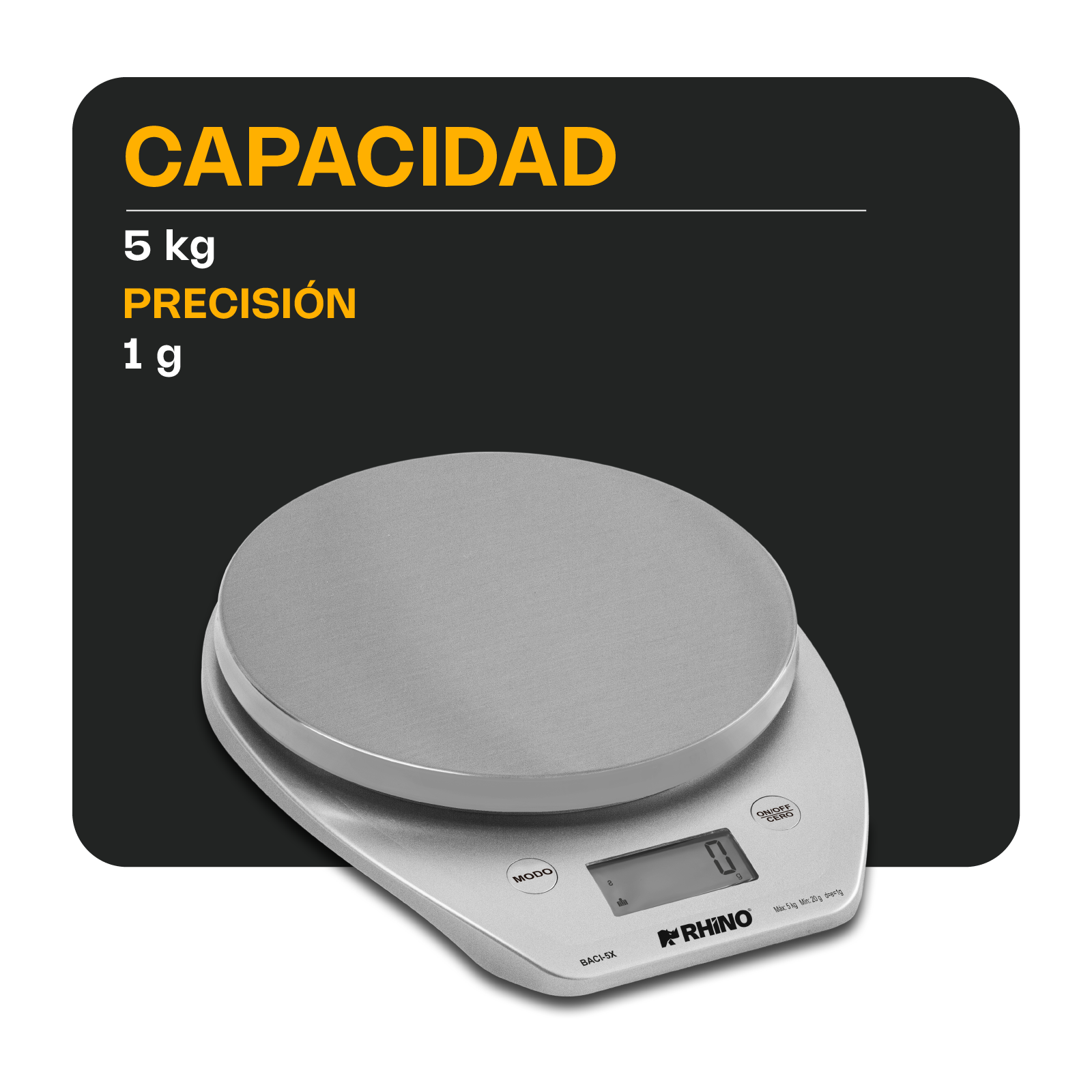 Báscula de Cocina Digital con Bluetooth 5 kg