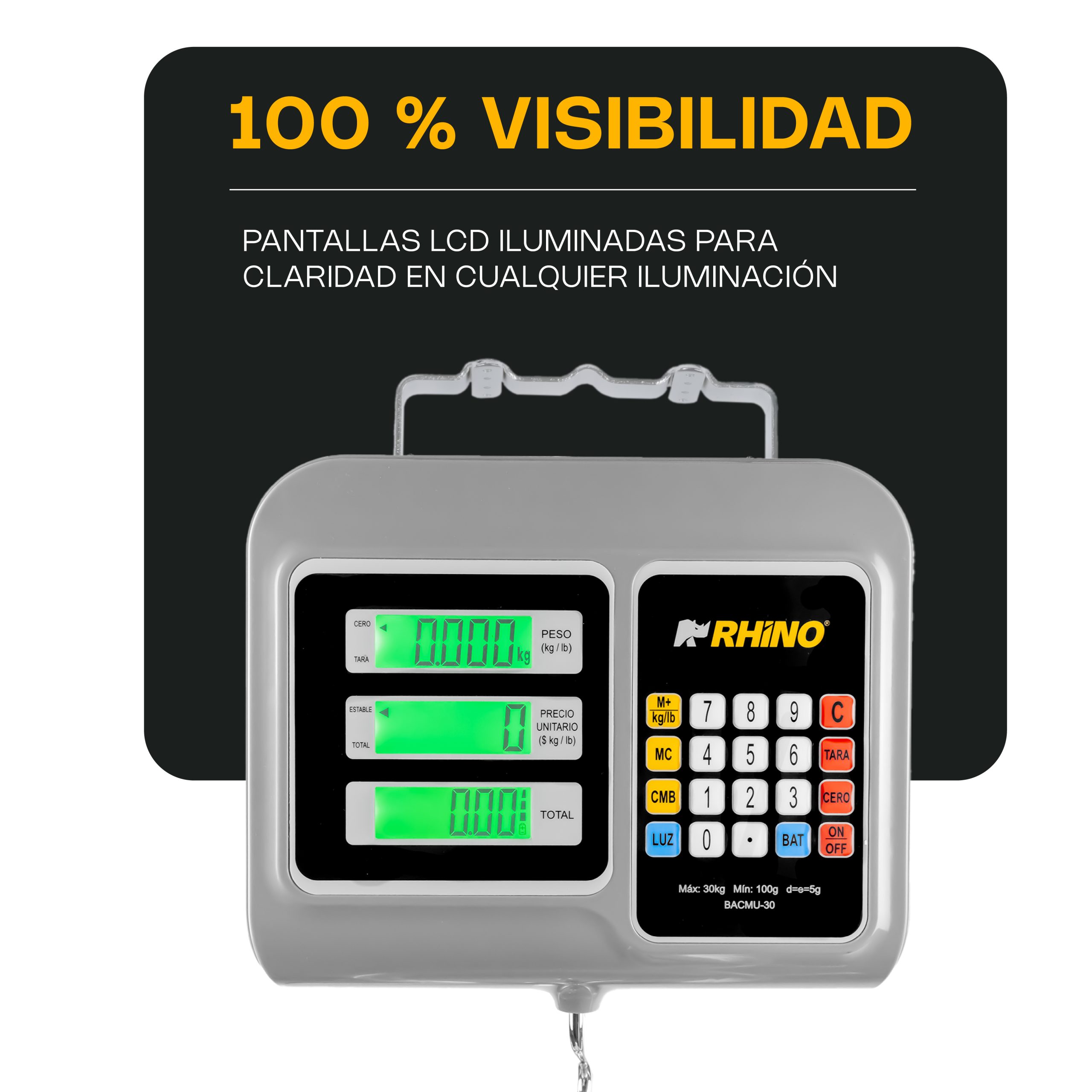 Báscula Electrónica Colgante Multifunciones 30 kg