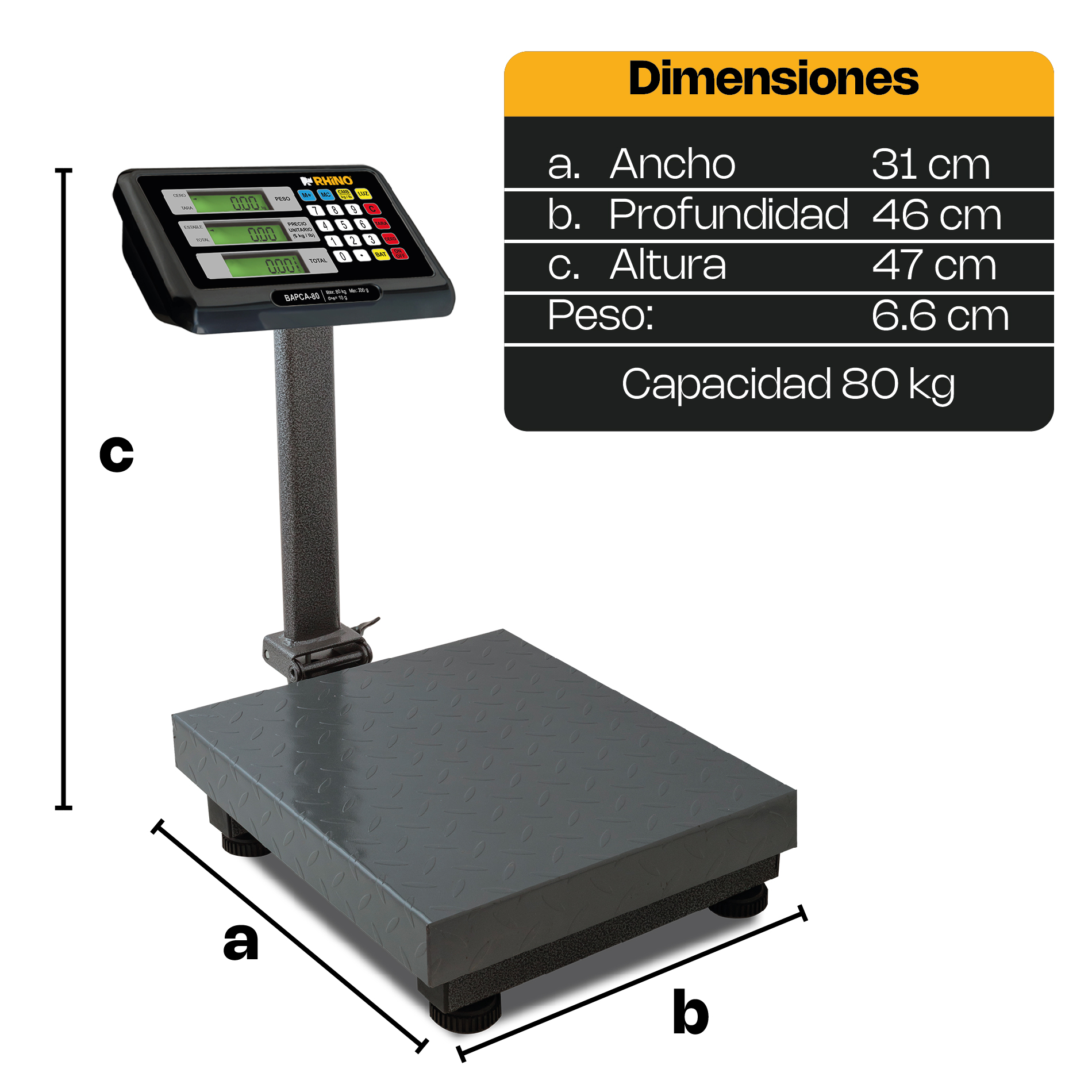 Báscula de Plataforma Plegable 80 kg