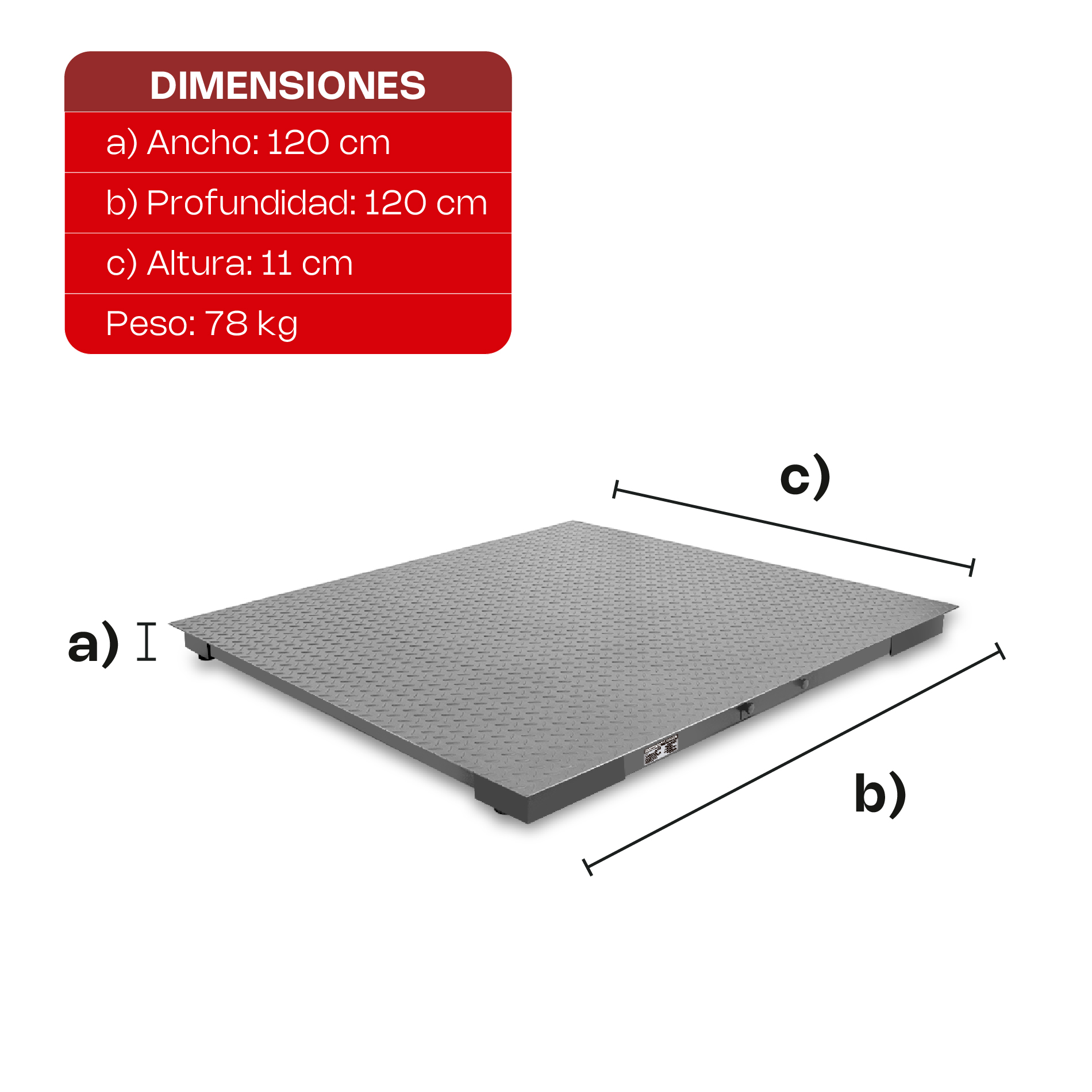 Plataforma de Bajo Perfil 120 x 120 cm