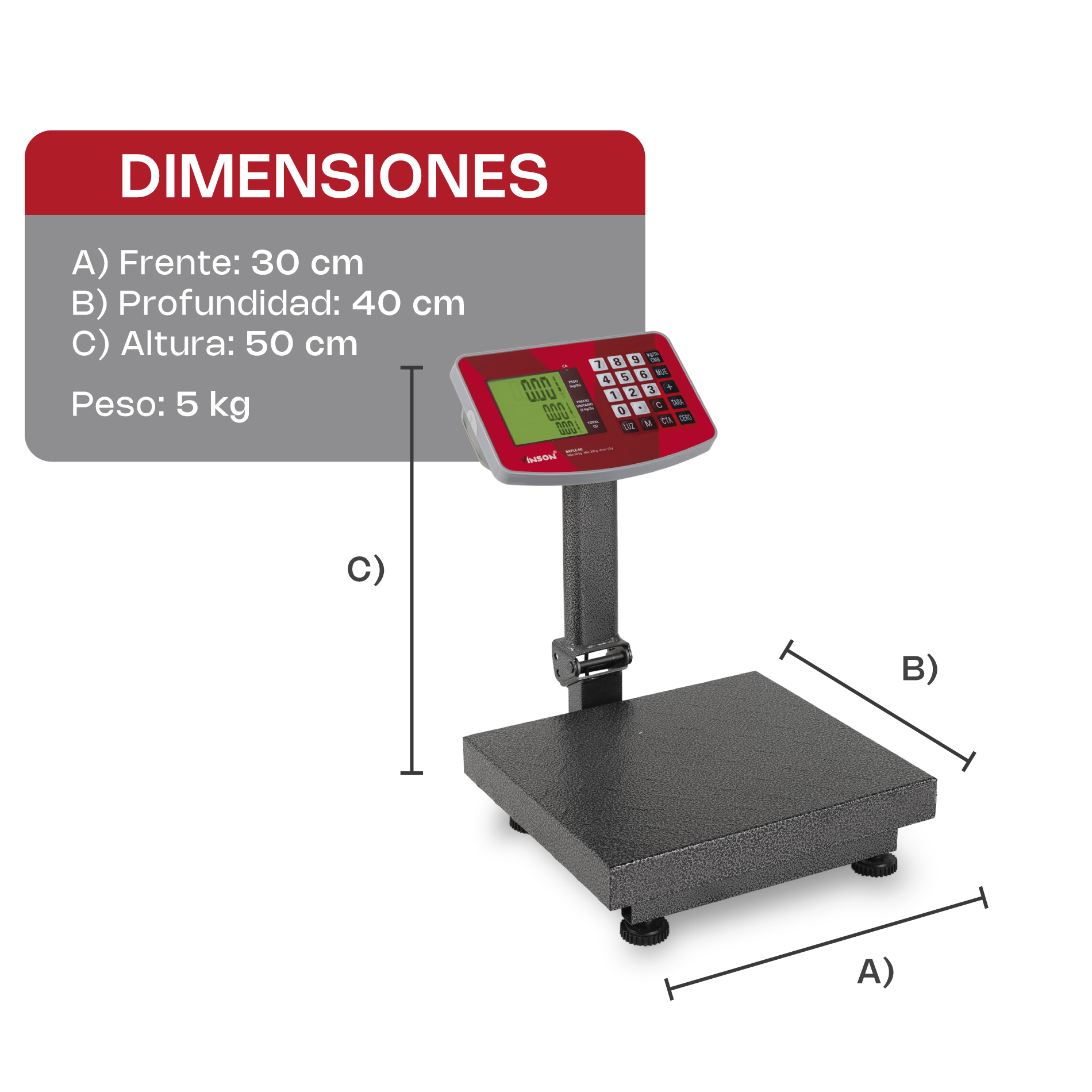 Báscula de Plataforma Plegable 60 kg