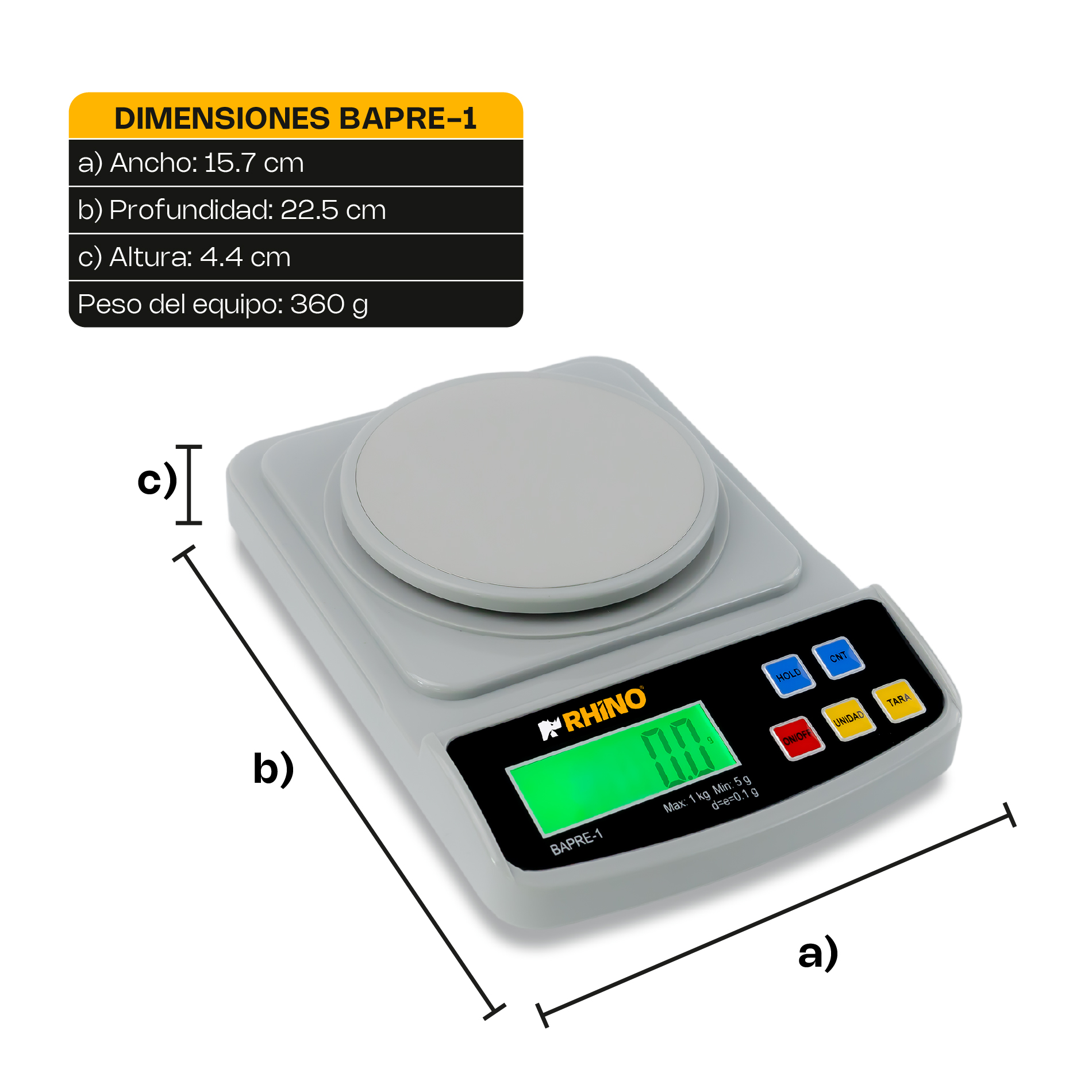 Báscula Electrónica de Precisión 1 kg