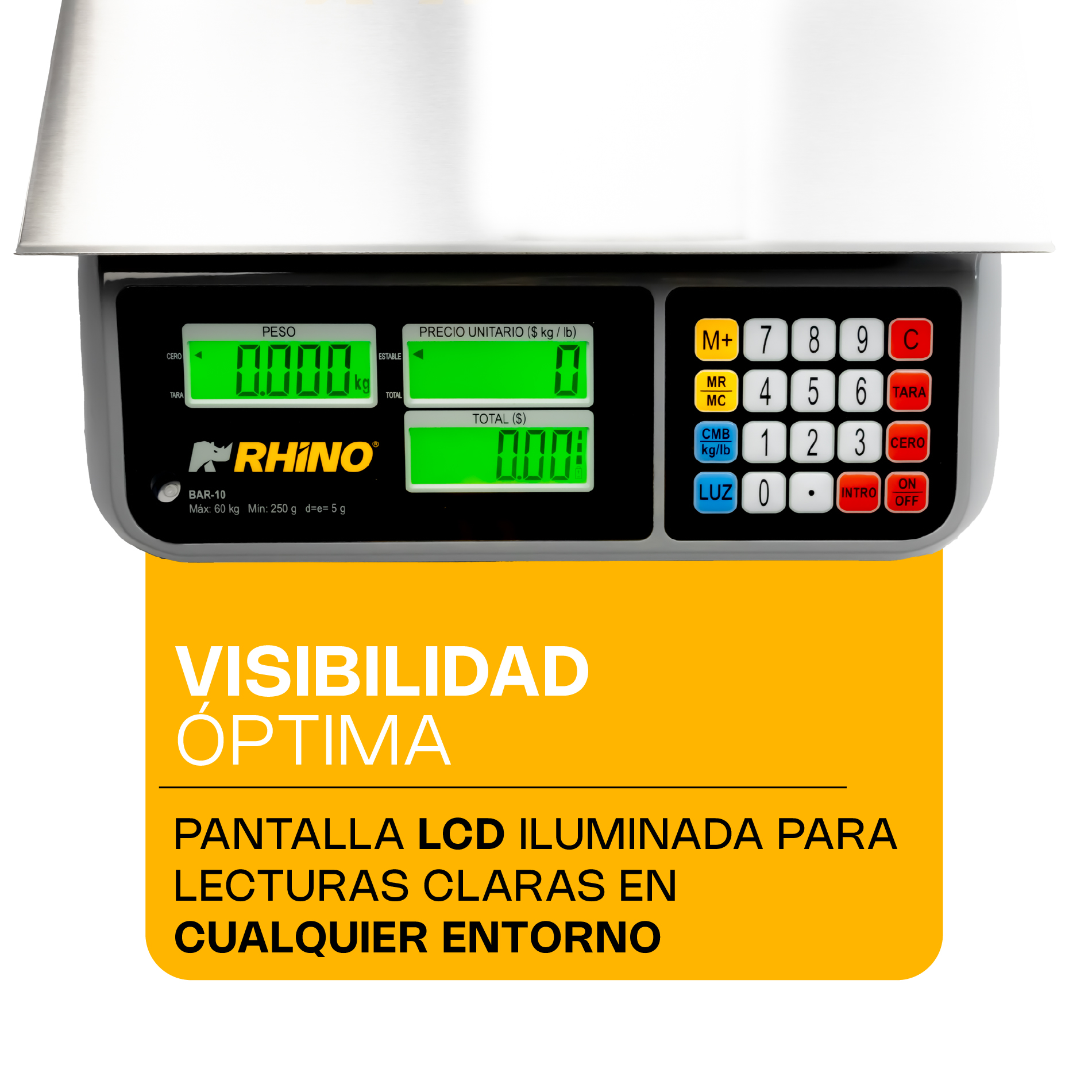 Báscula Electrónica Multifunciones con Puerto USB 60 kg