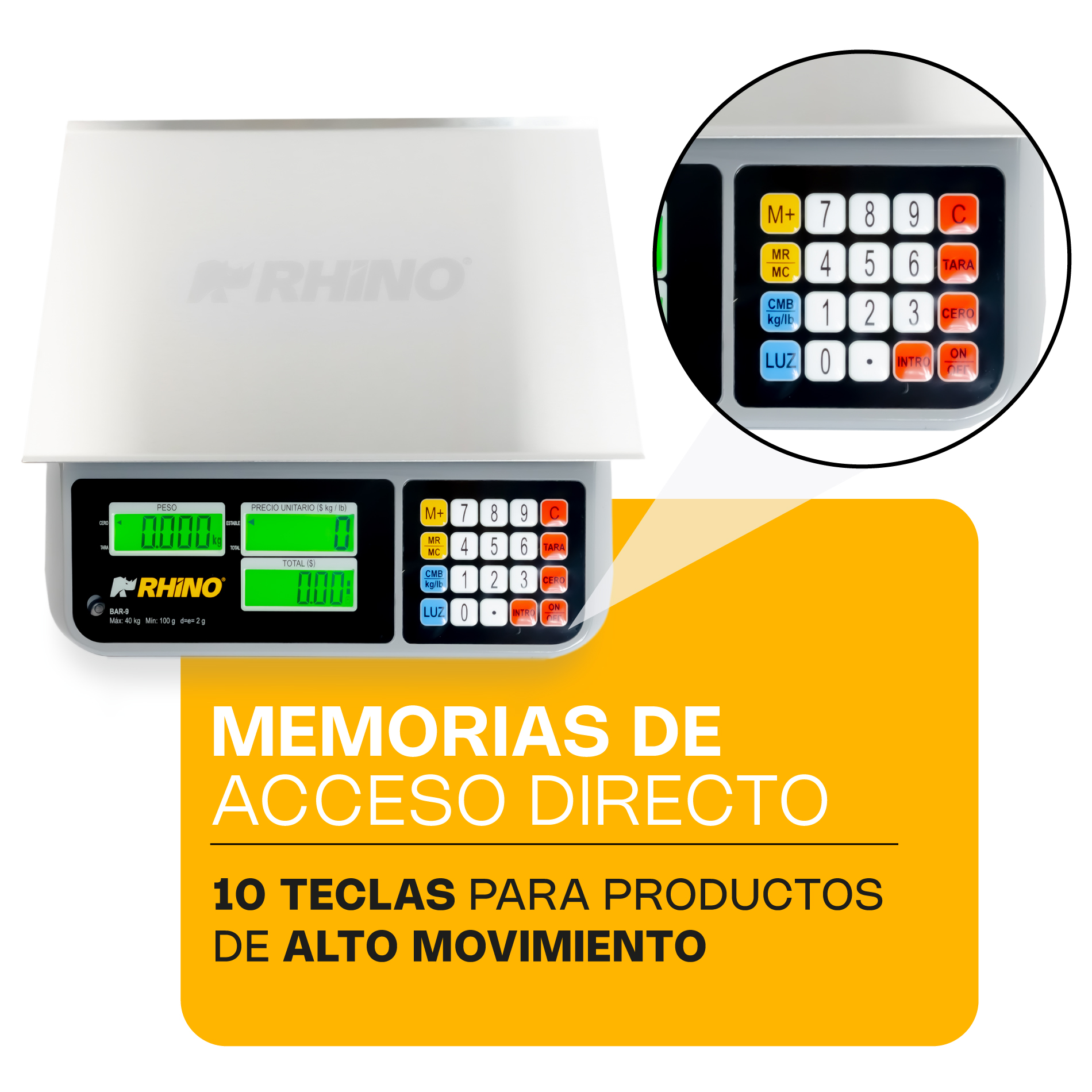 Báscula Electrónica Multifunciones con Puerto USB 40 kg