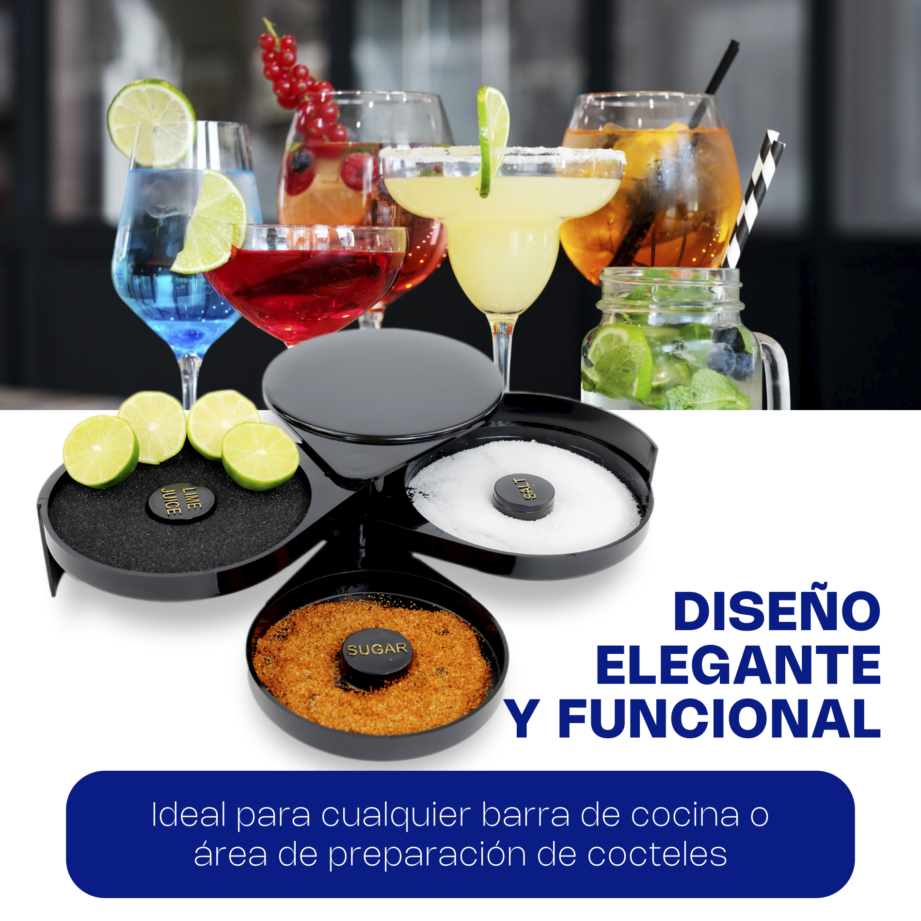 Escarchador de Vasos con 3 Bandejas Giratorias y Esponja