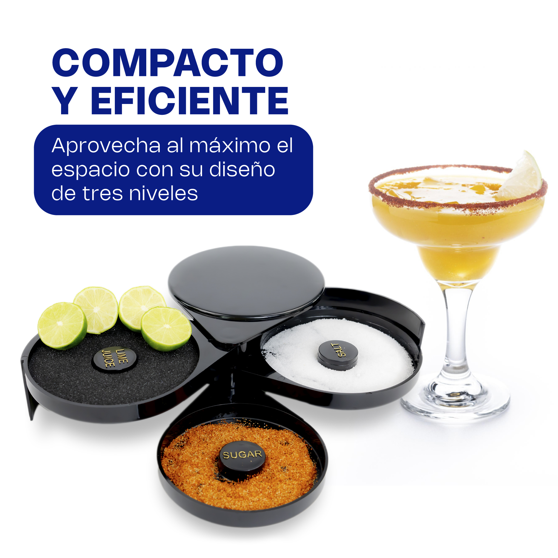 Escarchador de Vasos con 3 Bandejas Giratorias y Esponja