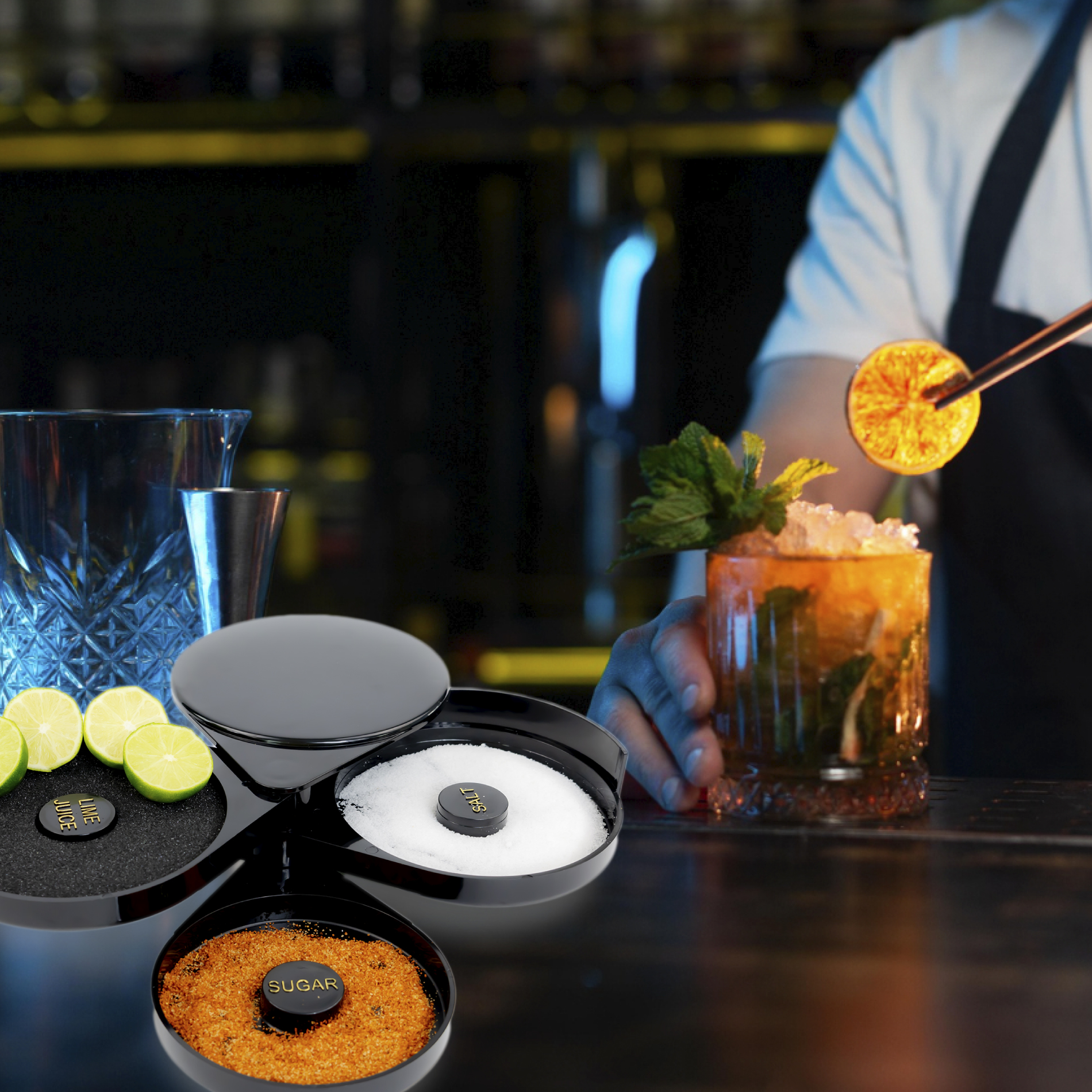 Escarchador de Vasos con 3 Bandejas Giratorias y Esponja