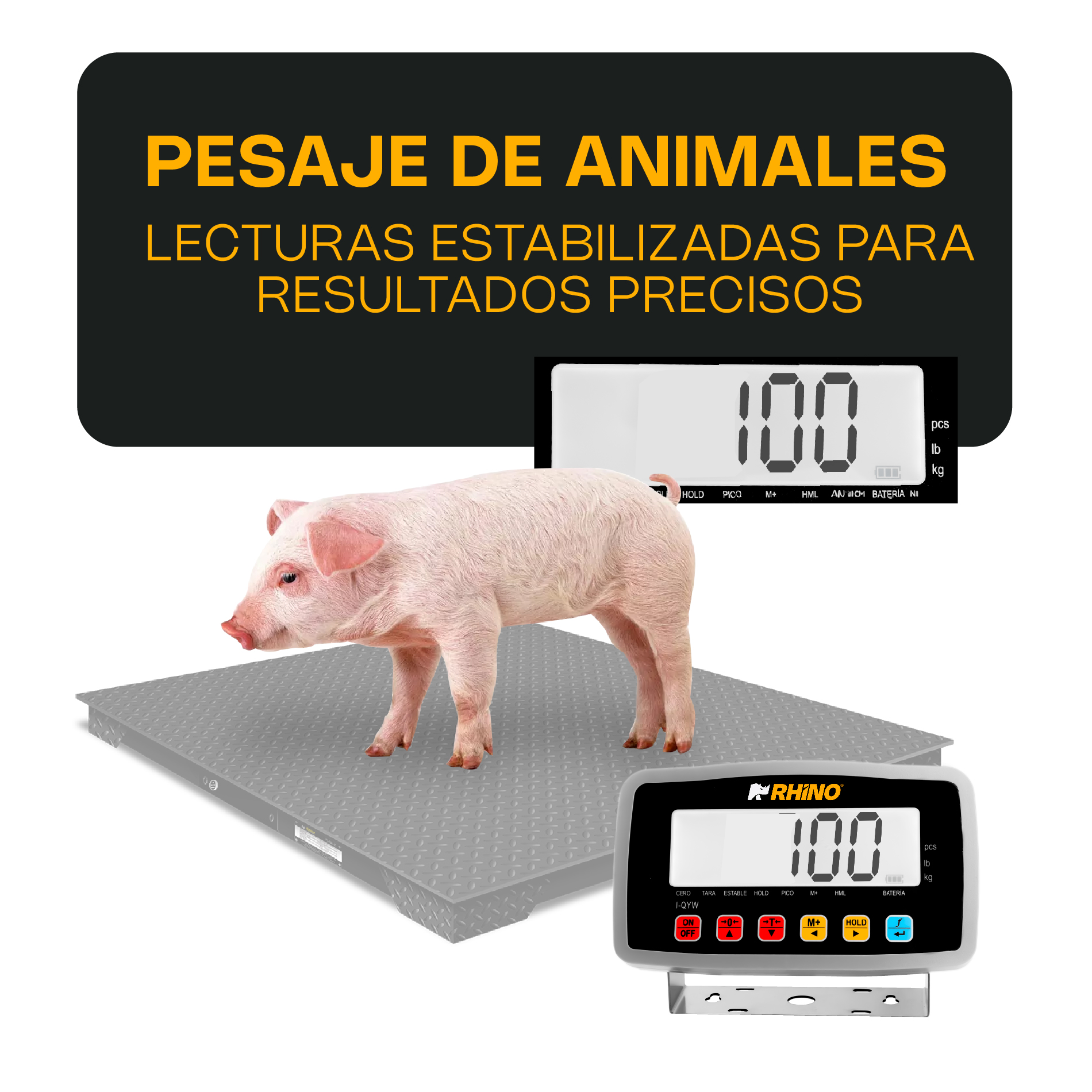 Indicador Peso, Contador y Pesaje de Animales Inalámbrico