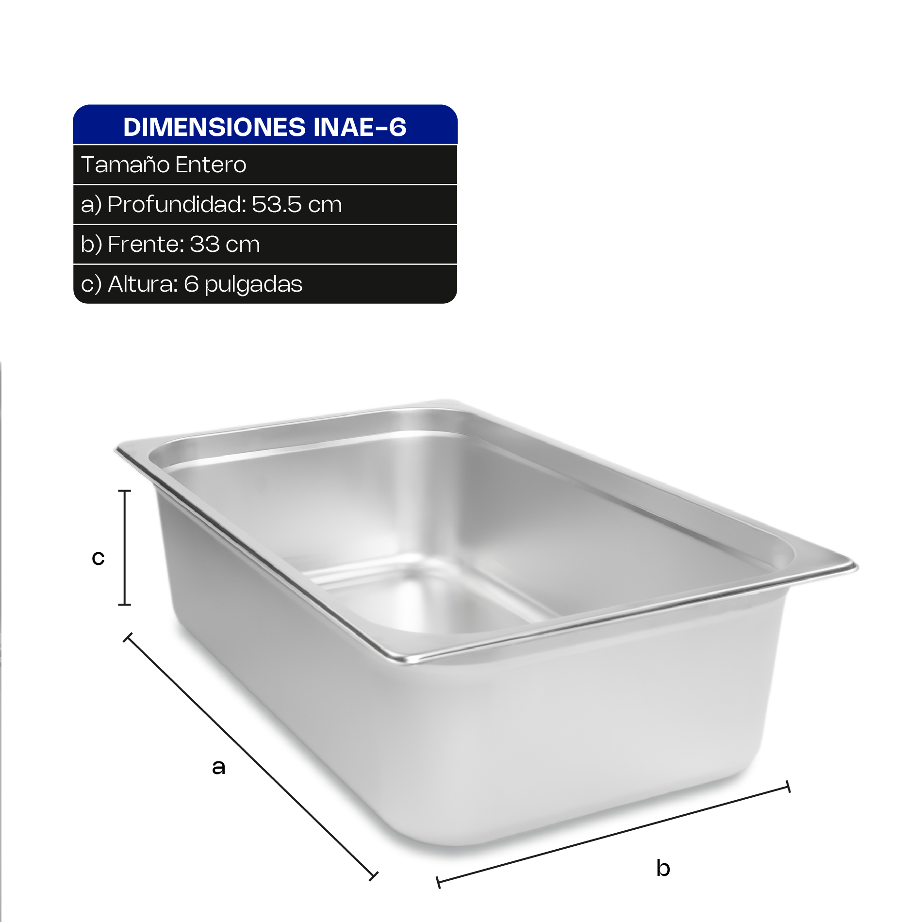 Inserto de Acero Inoxidable Entero 6"