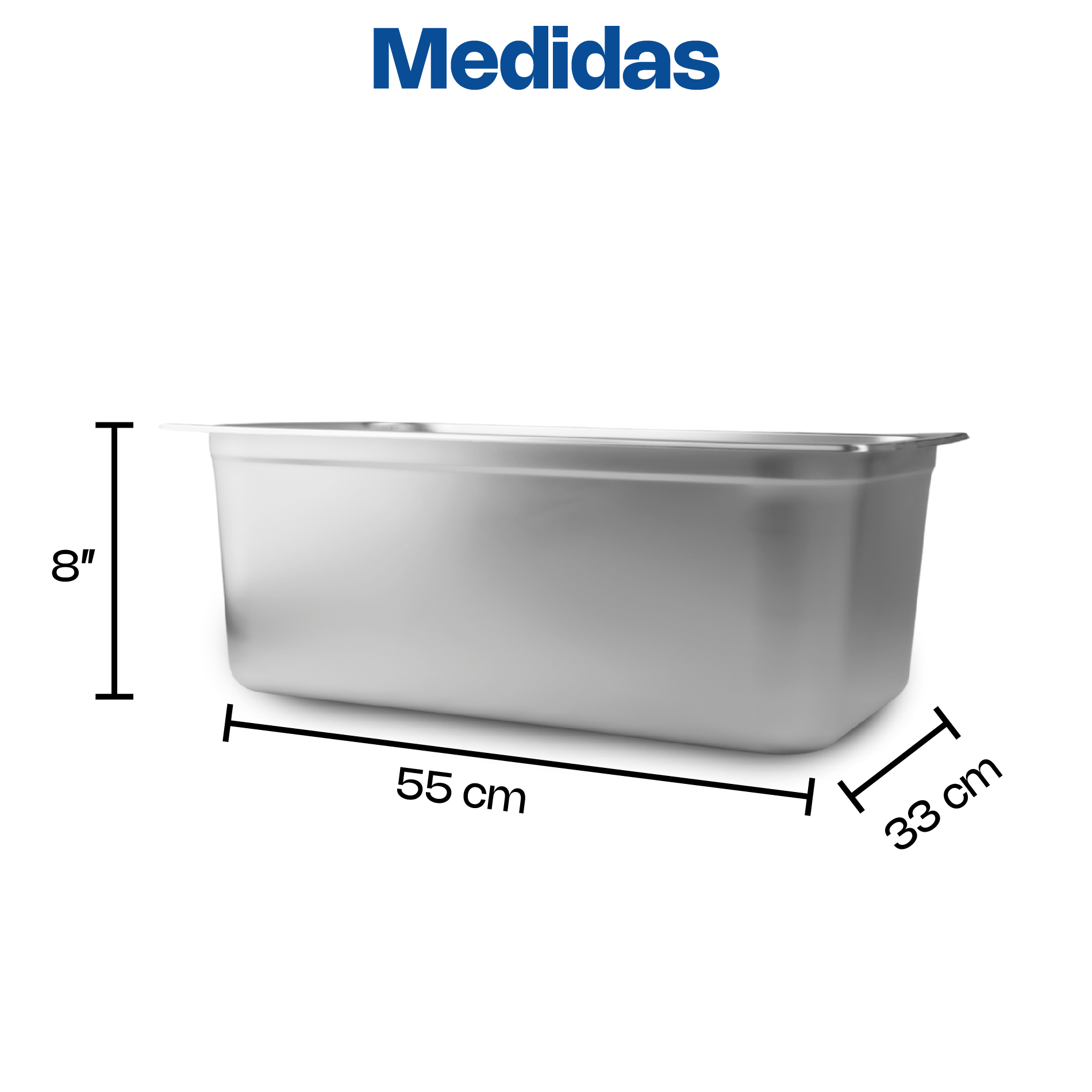Inserto de Acero Inoxidable Entero 8"