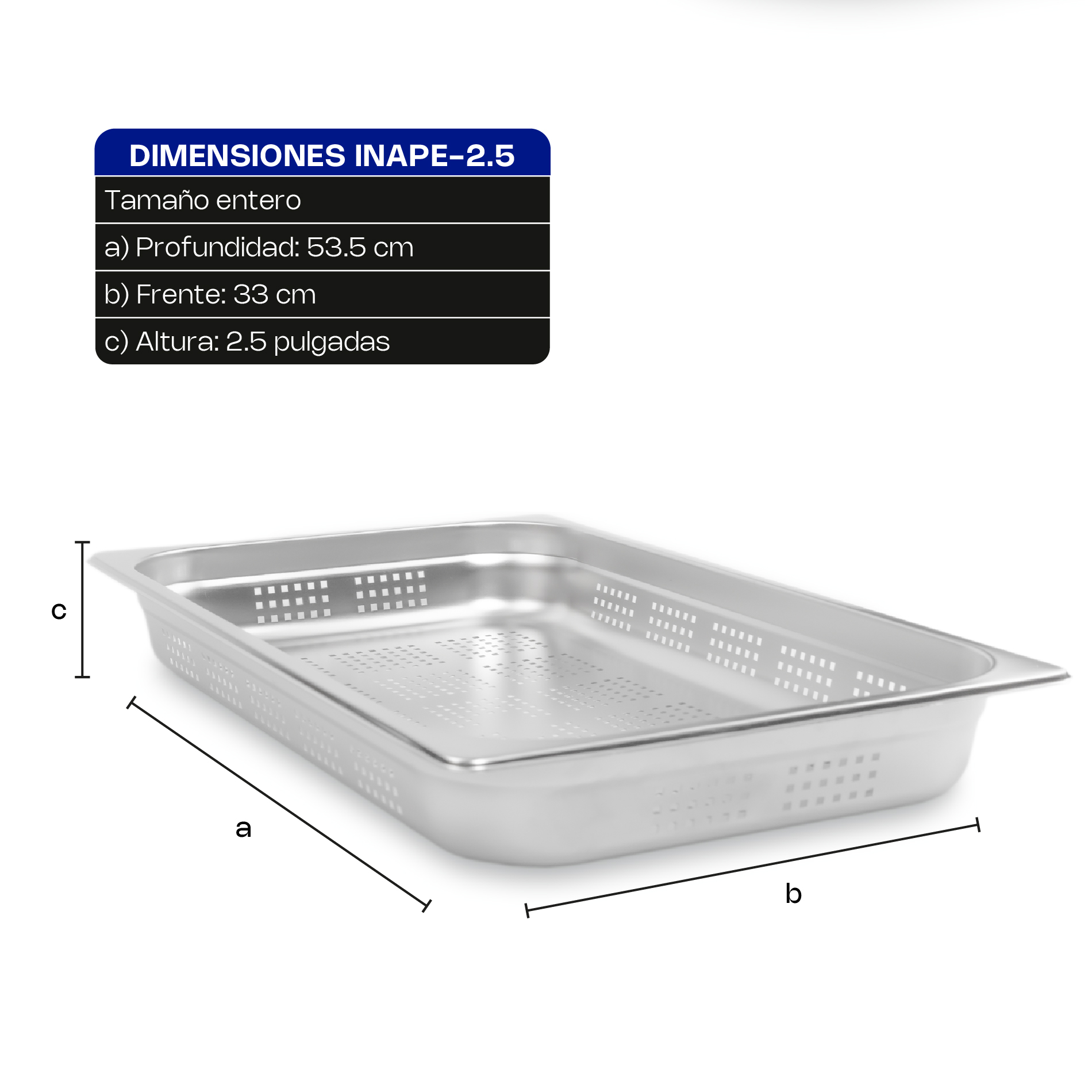 Inserto de Acero Inoxidable Perforado Entero 2.5"