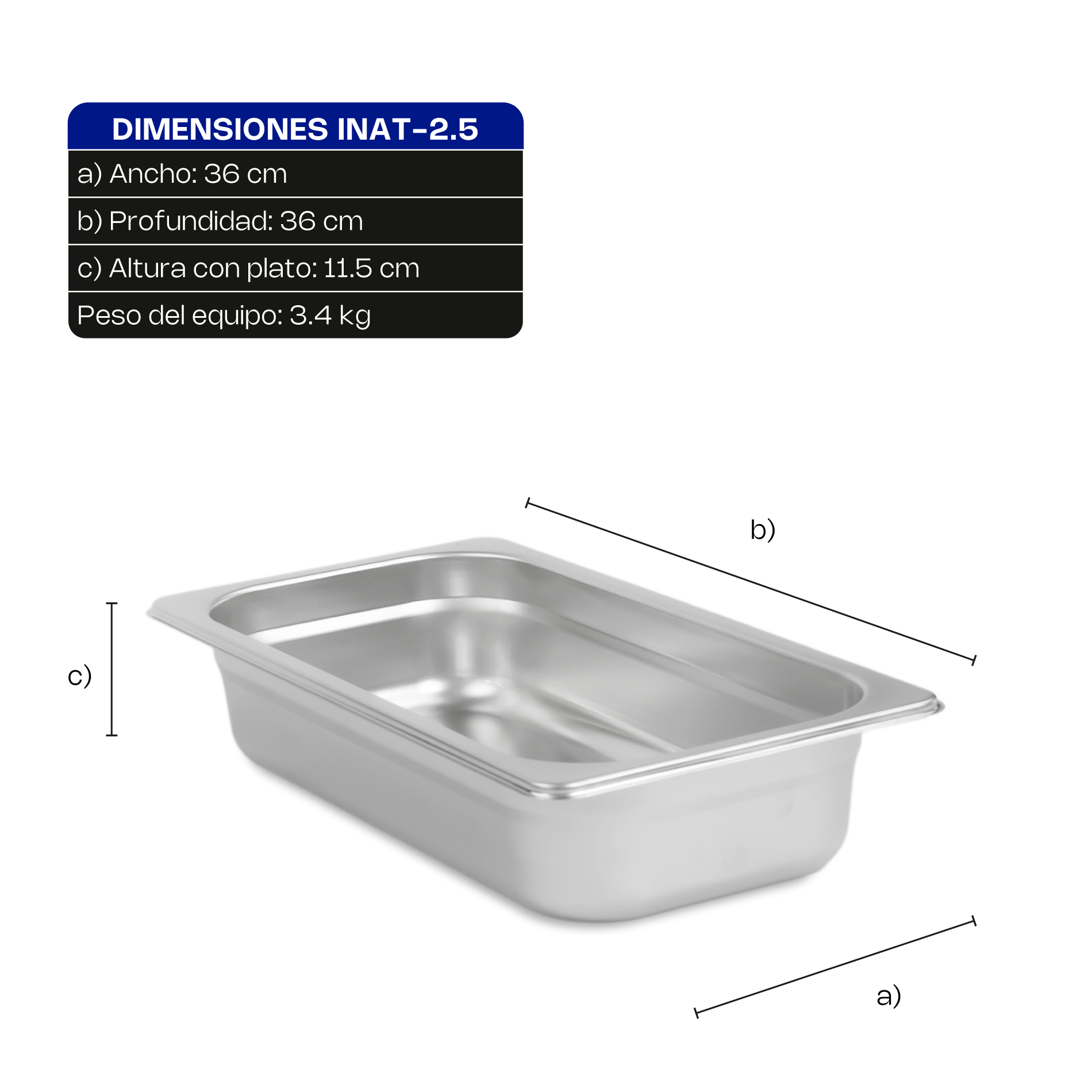 Inserto de Acero Inoxidable Tercio 2.5"