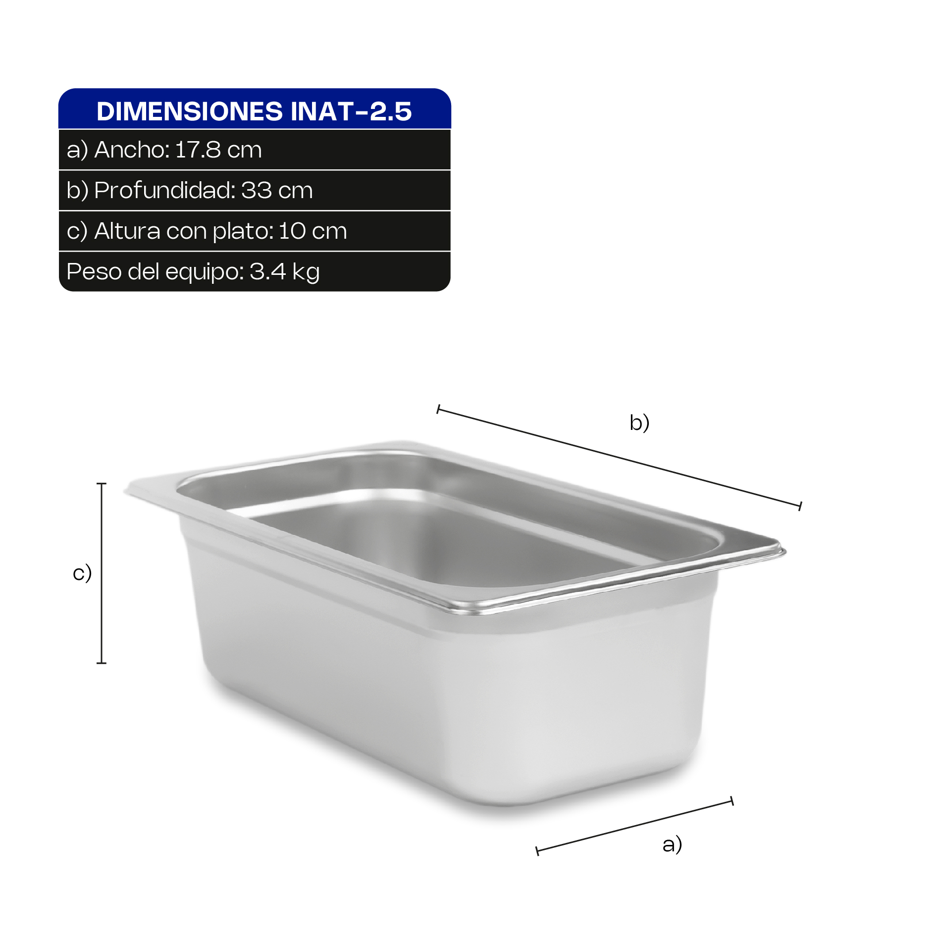 Inserto de Acero Inoxidable Tercio 4"