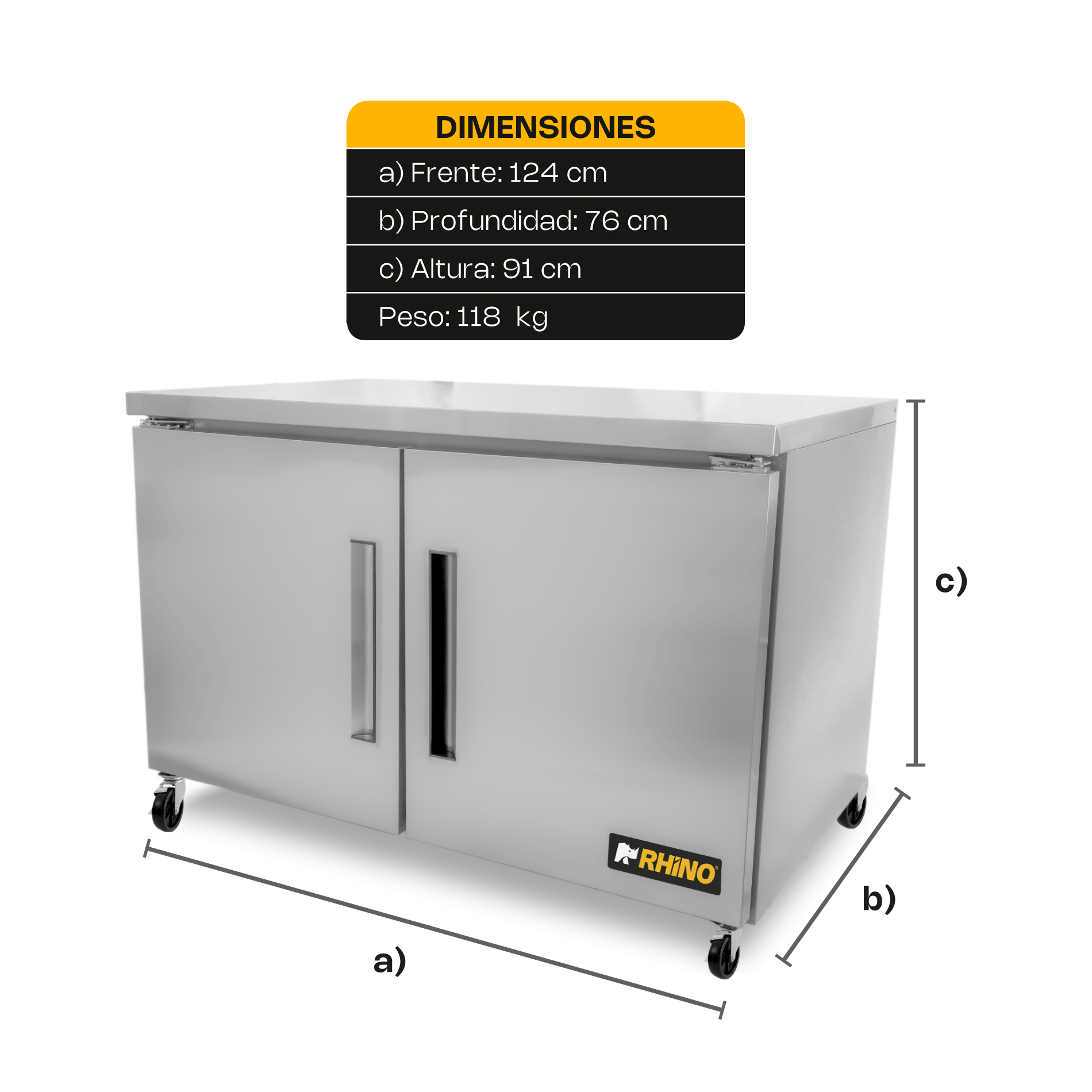 Mesa Refrigerada Bajo Barra 13.3 Pies