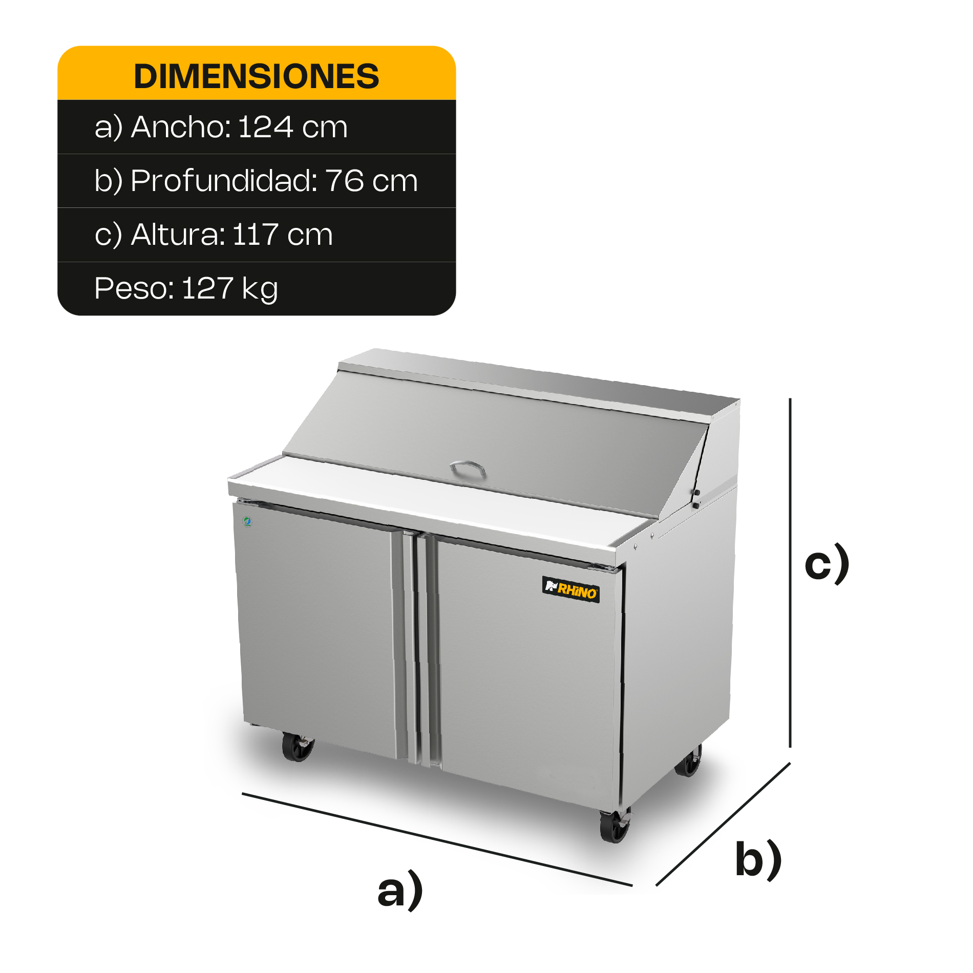 Mesa Refrigerada de Preparación 13.3 pies
