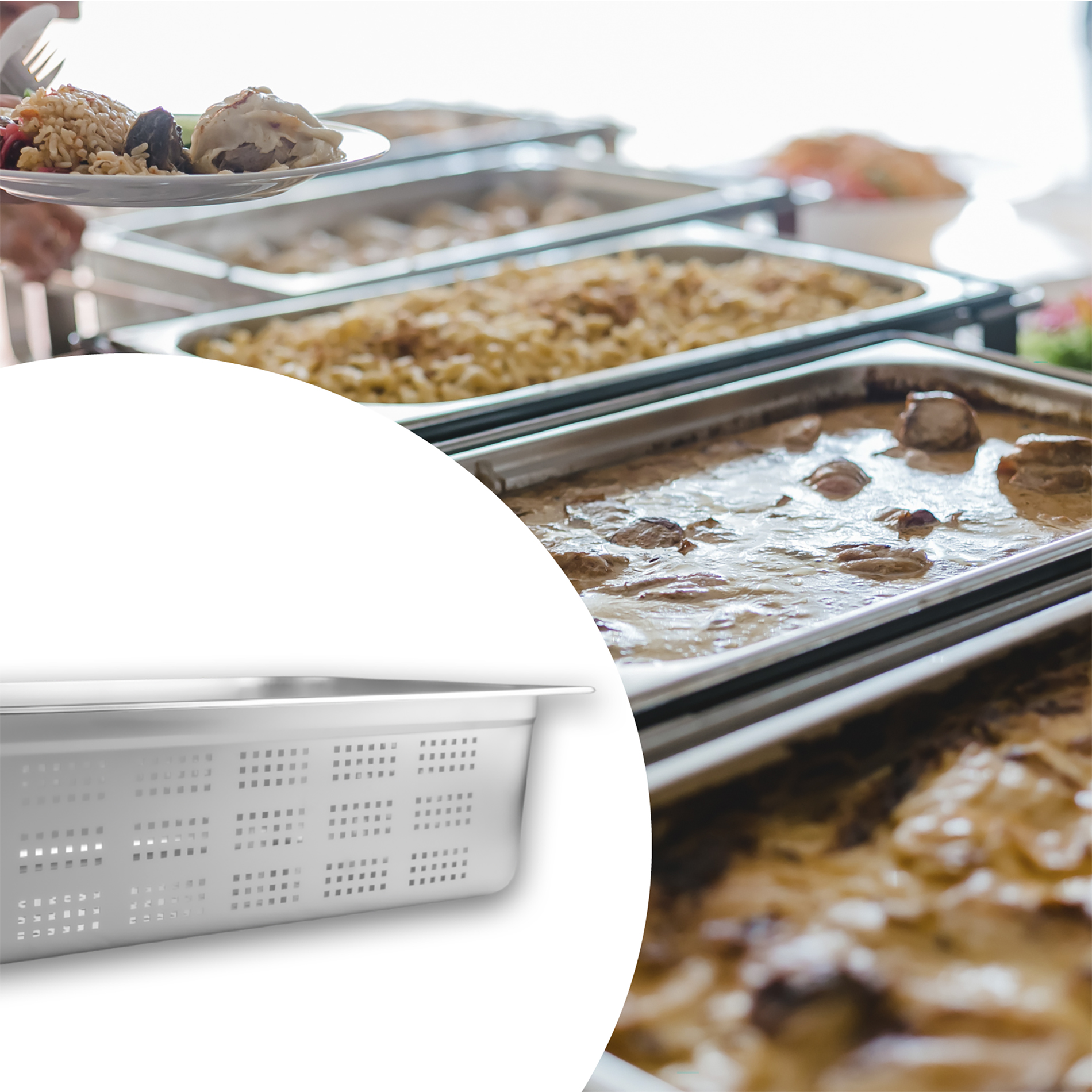 Inserto de Acero Inoxidable Perforado Entero 8"