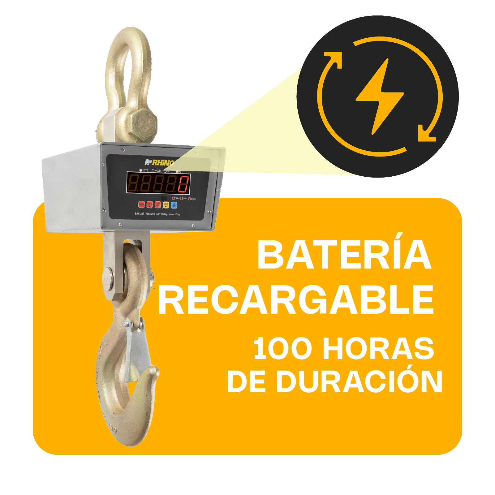 Báscula Electrónica Colgante 20,000 kg