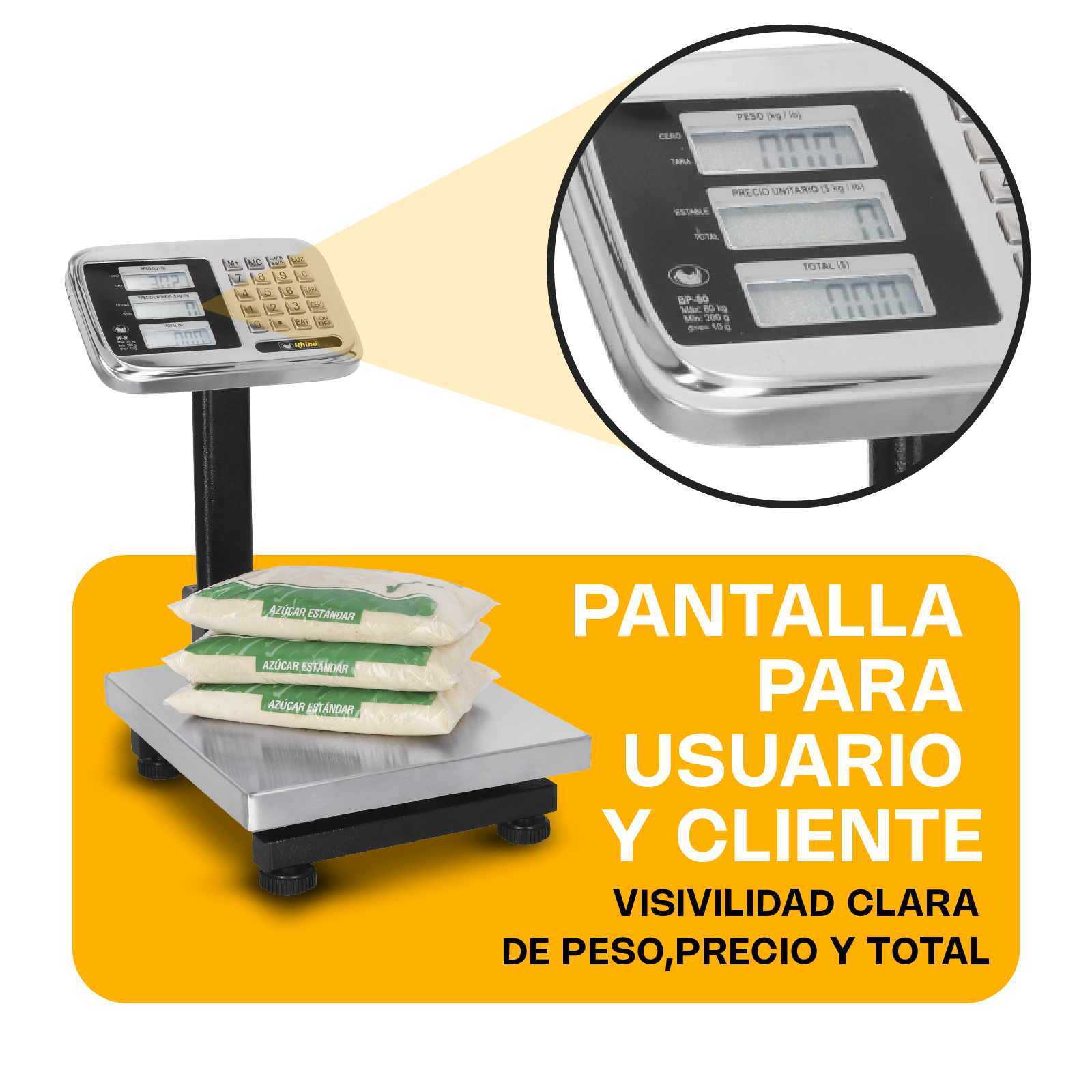 Báscula de Plataforma Inoxidable Plegable 80 kg