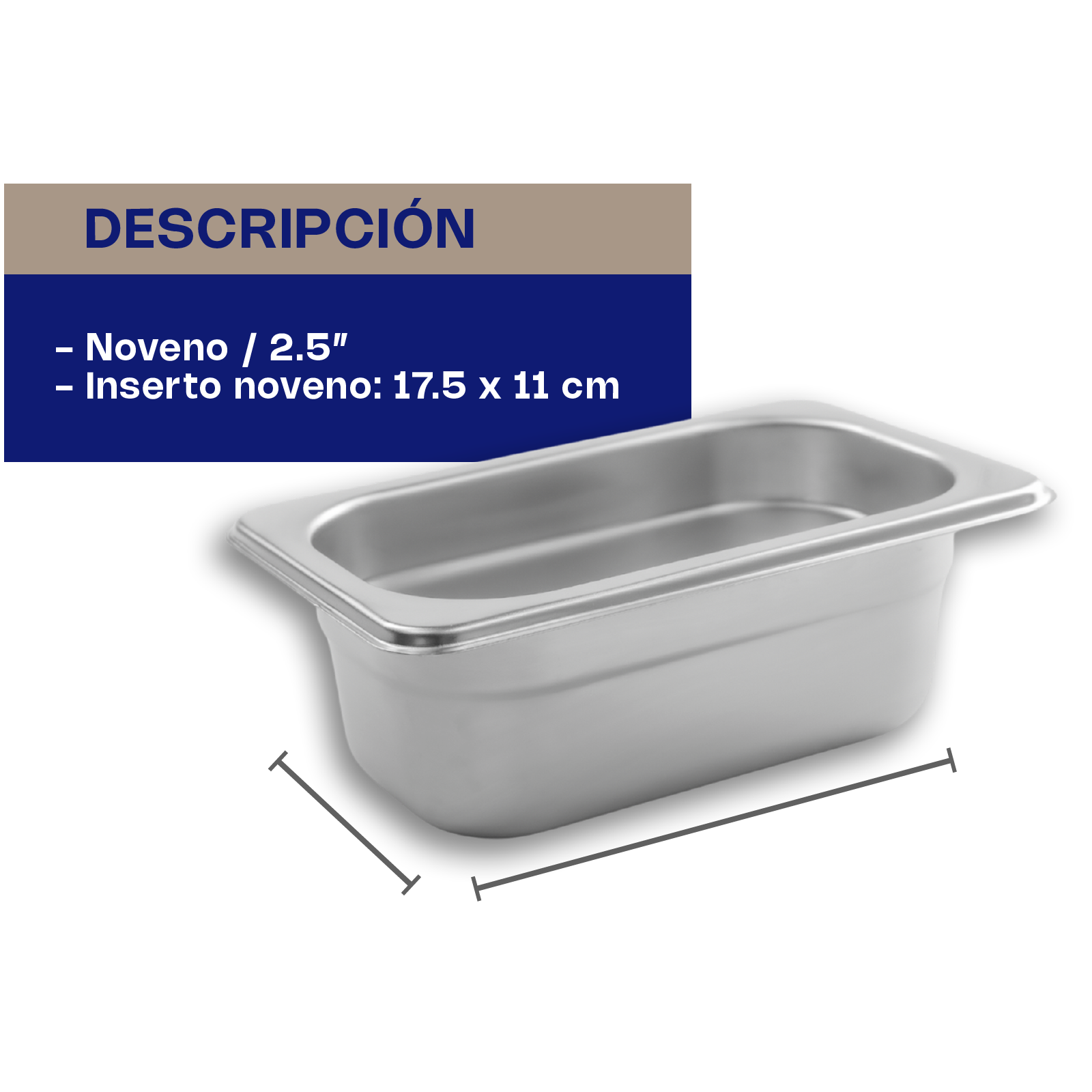 Inserto de Acero Inoxidable Noveno 2.5"