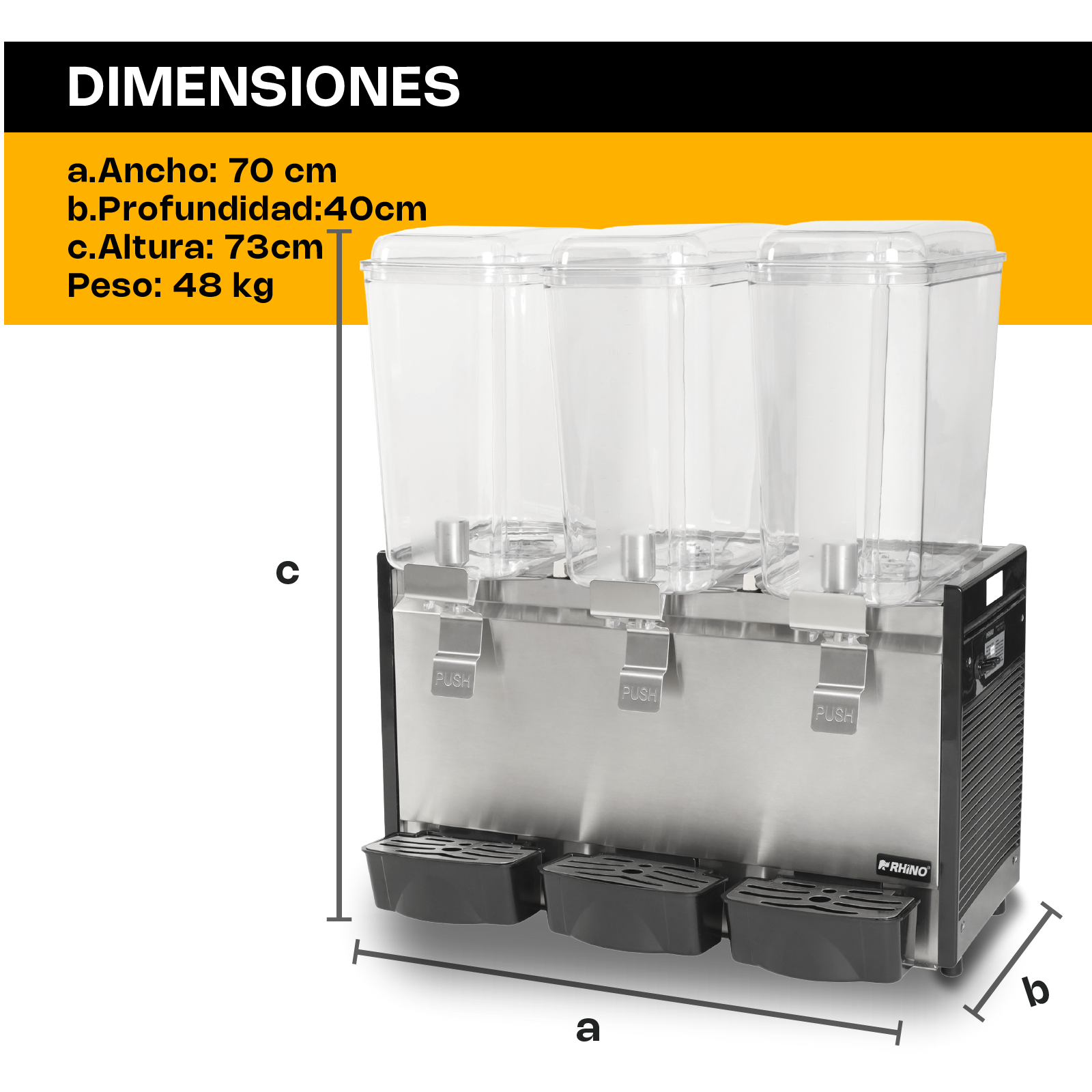 Dispensador de Bebidas Frías 3 Tanques