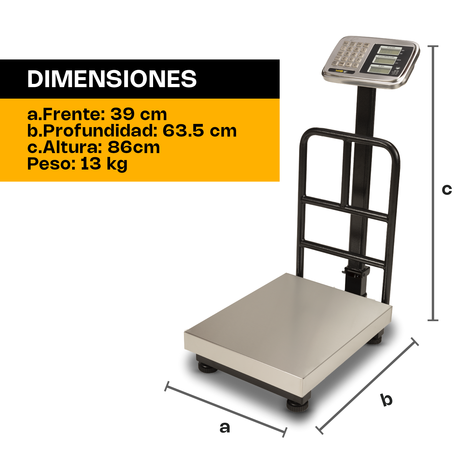 Báscula de Plataforma Inoxidable Plegable 200 kg