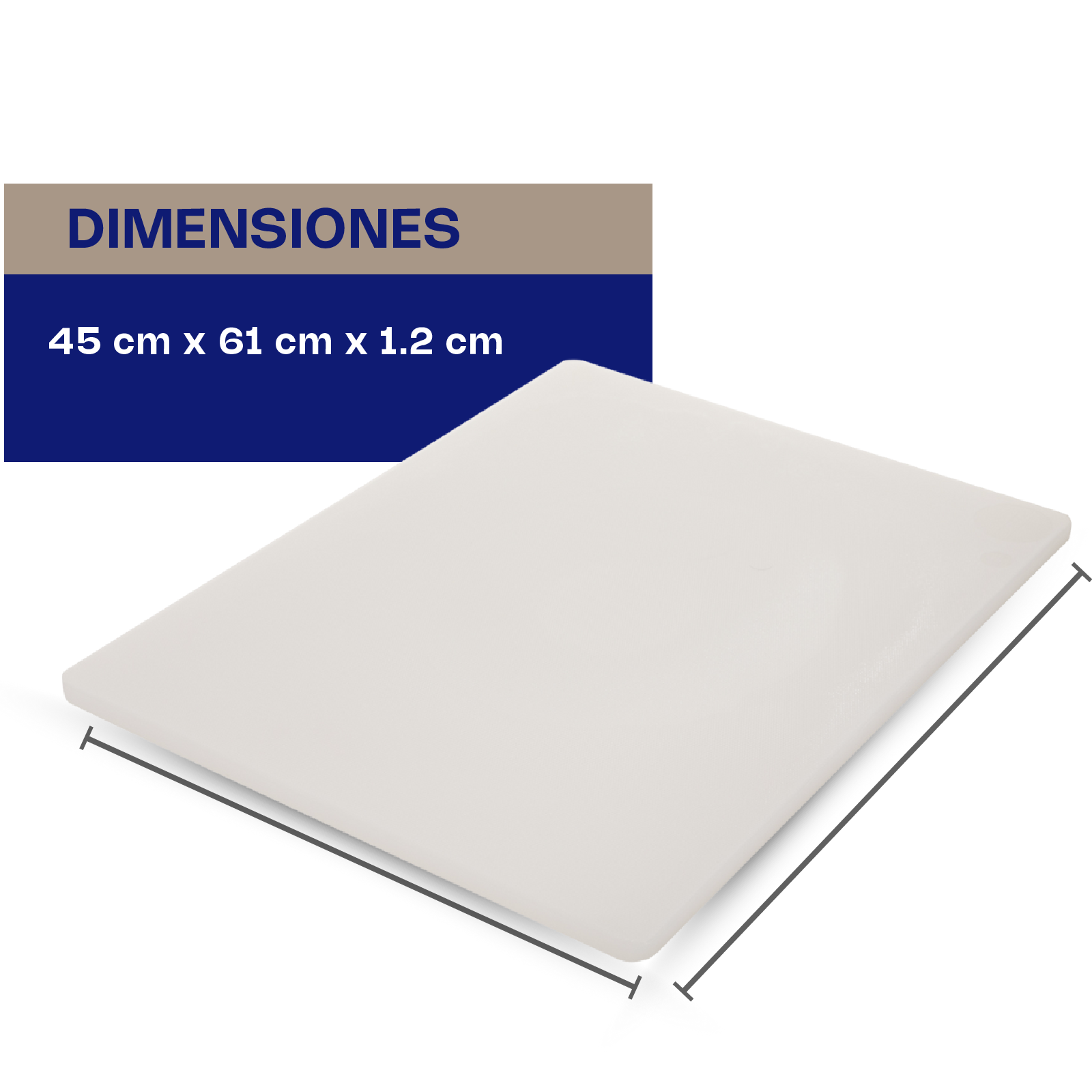 Tabla para Cortar Color Blanco 46 x 61 x 1.2 cm