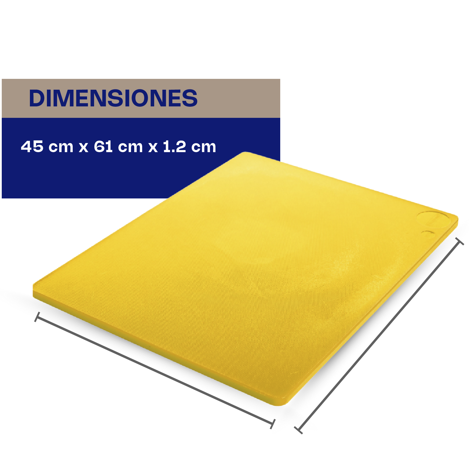 Tabla para Cortar Color Amarillo 46 x 61 x 1.2 cm