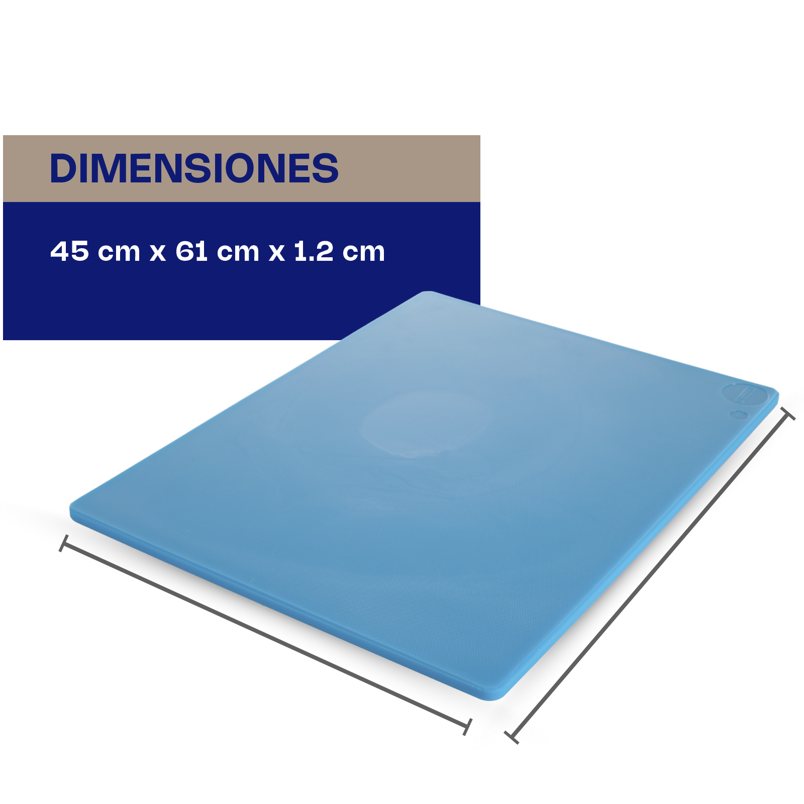 Tabla para Cortar Color Azul 46 x 61 x 1.2 cm