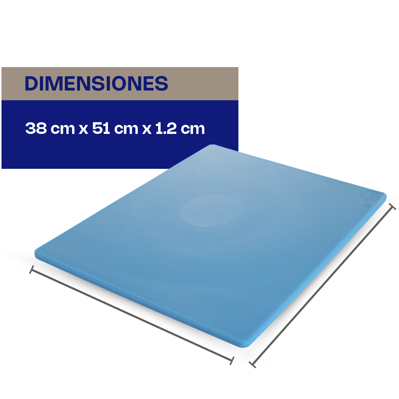 Tabla para Cortar Color Azul 38 x 51 x 1.2 cm
