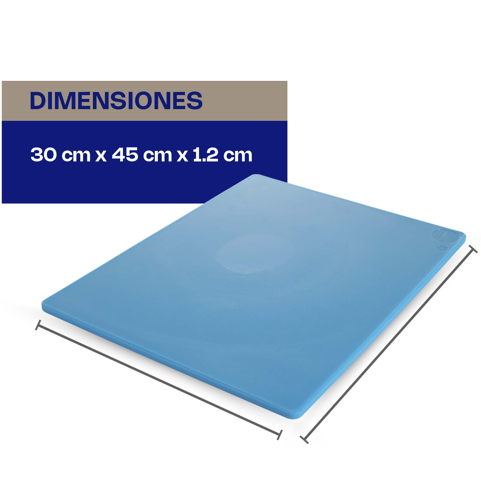 Tabla para Cortar Color Azul 30 x 45 x 1.2 cm