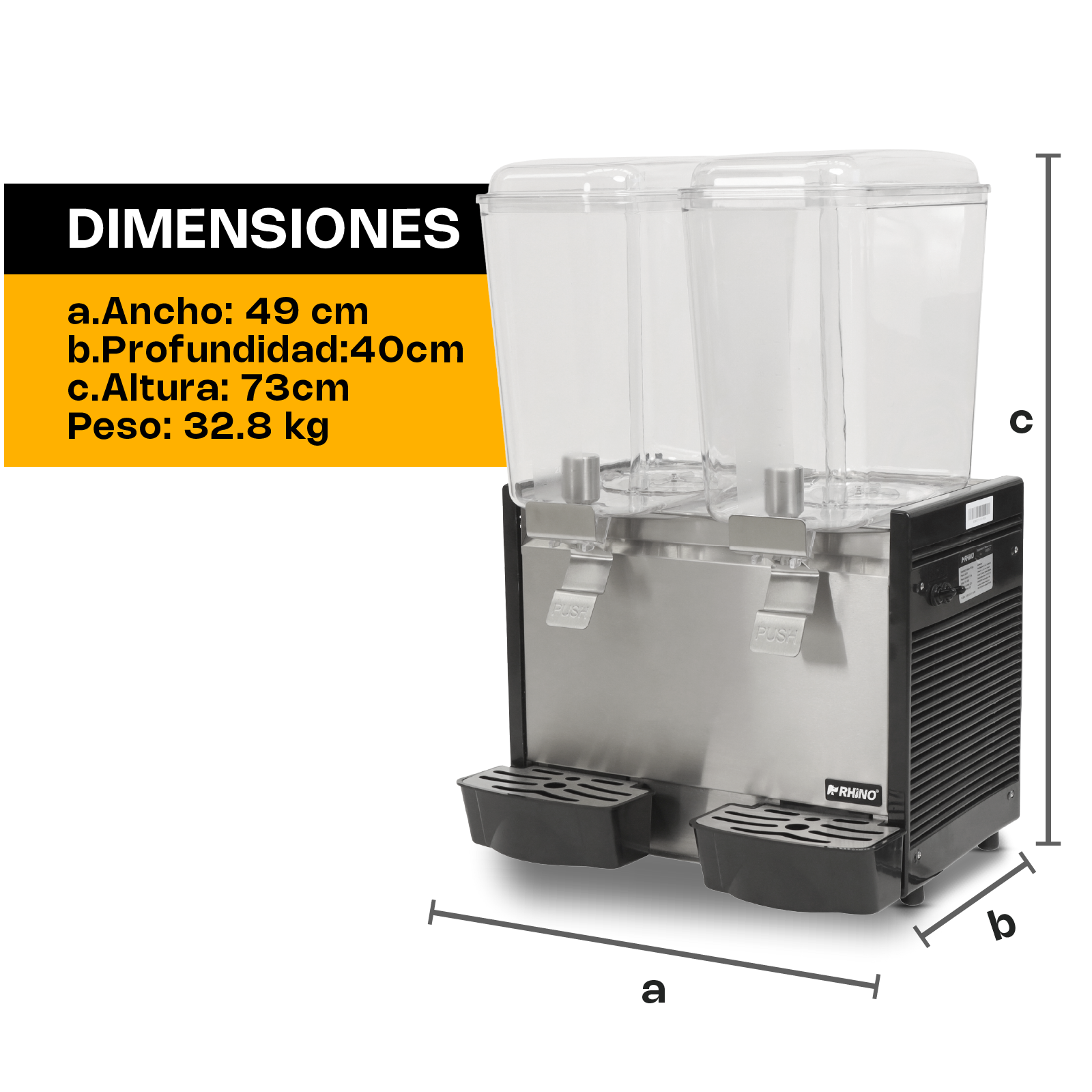 Dispensador de Bebidas Frías 2 Tanques