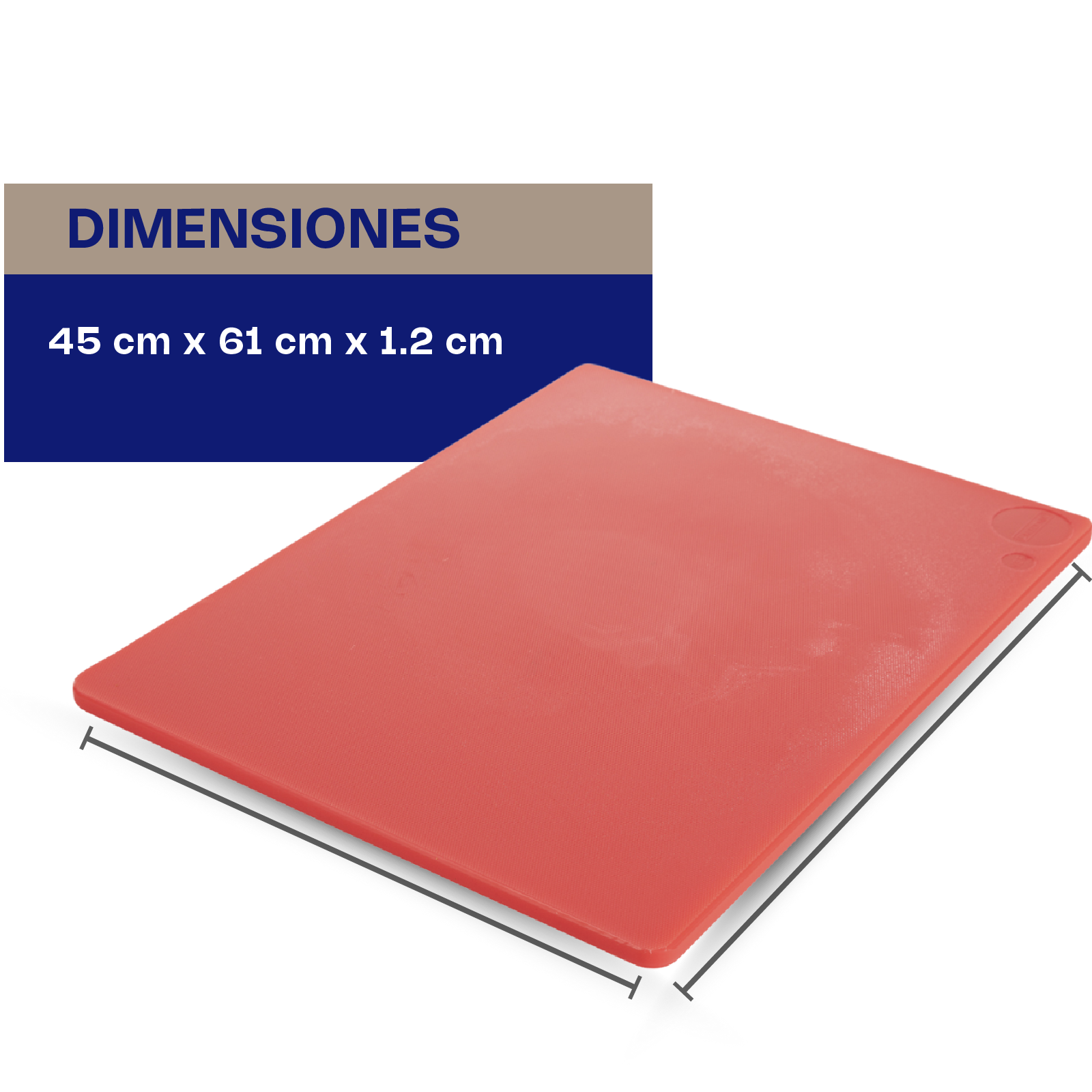 Tabla para Cortar Color Rojo 46 x 61 x 1.2 cm