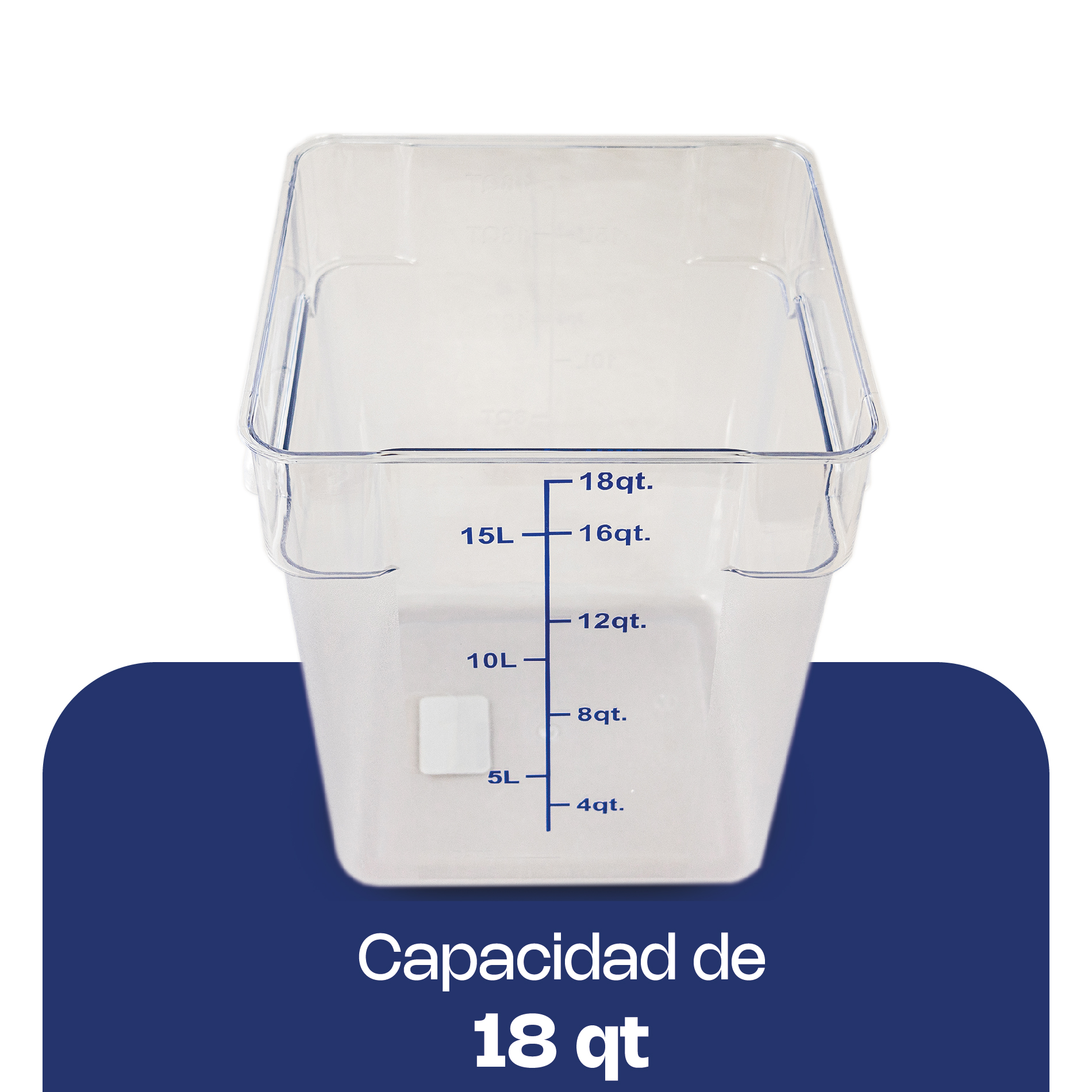 Recipiente Cuadrado de Policarbonato 18 qt