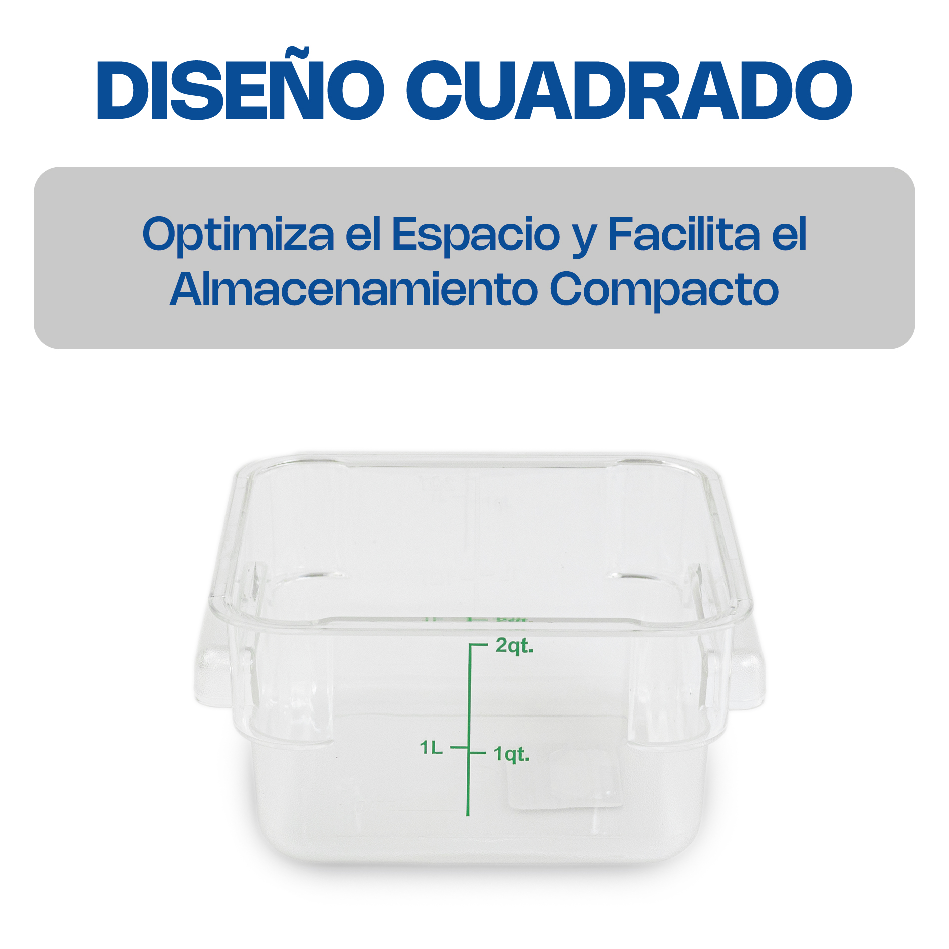 Recipiente Cuadrado de Policarbonato 2 qt