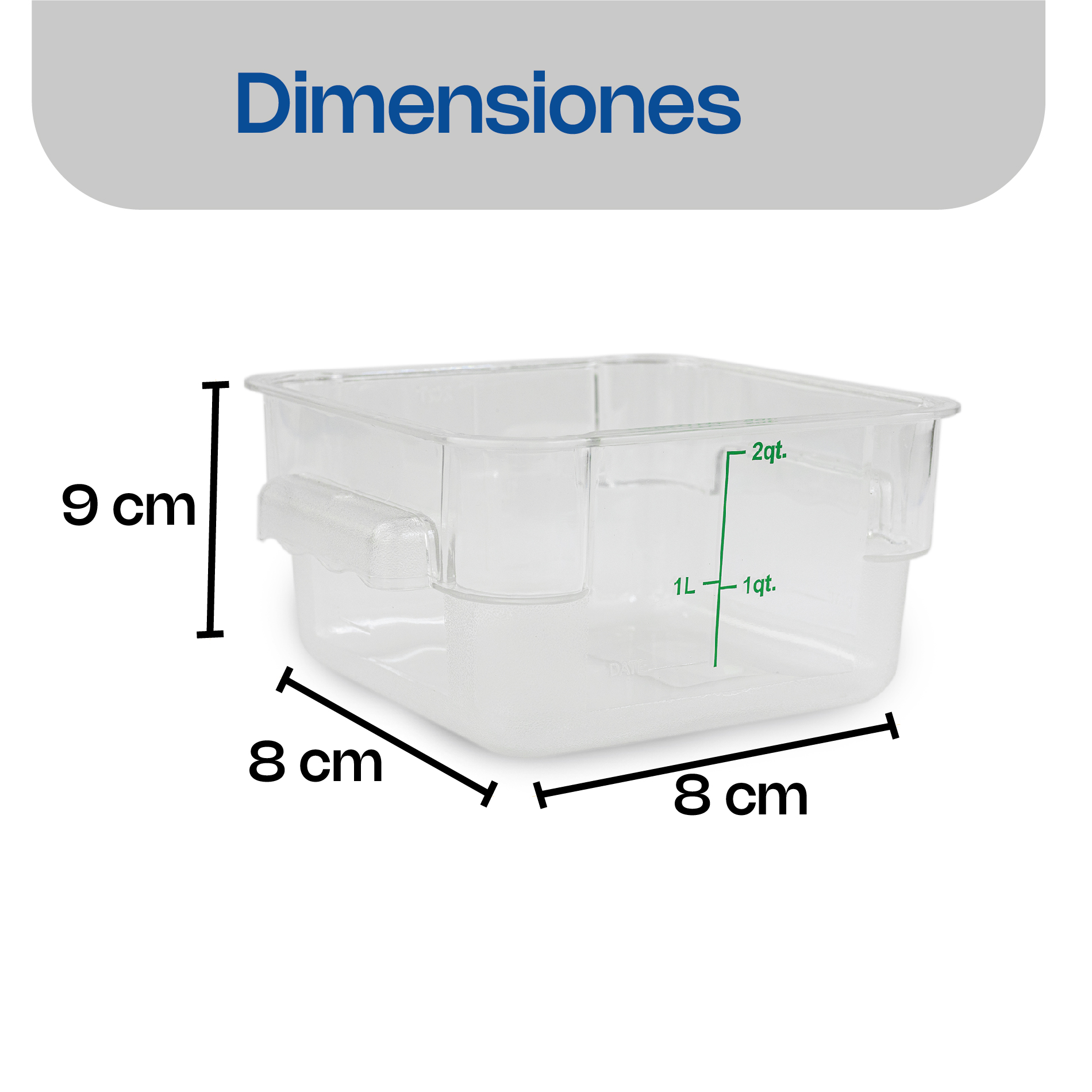 Recipiente Cuadrado de Policarbonato 2 qt