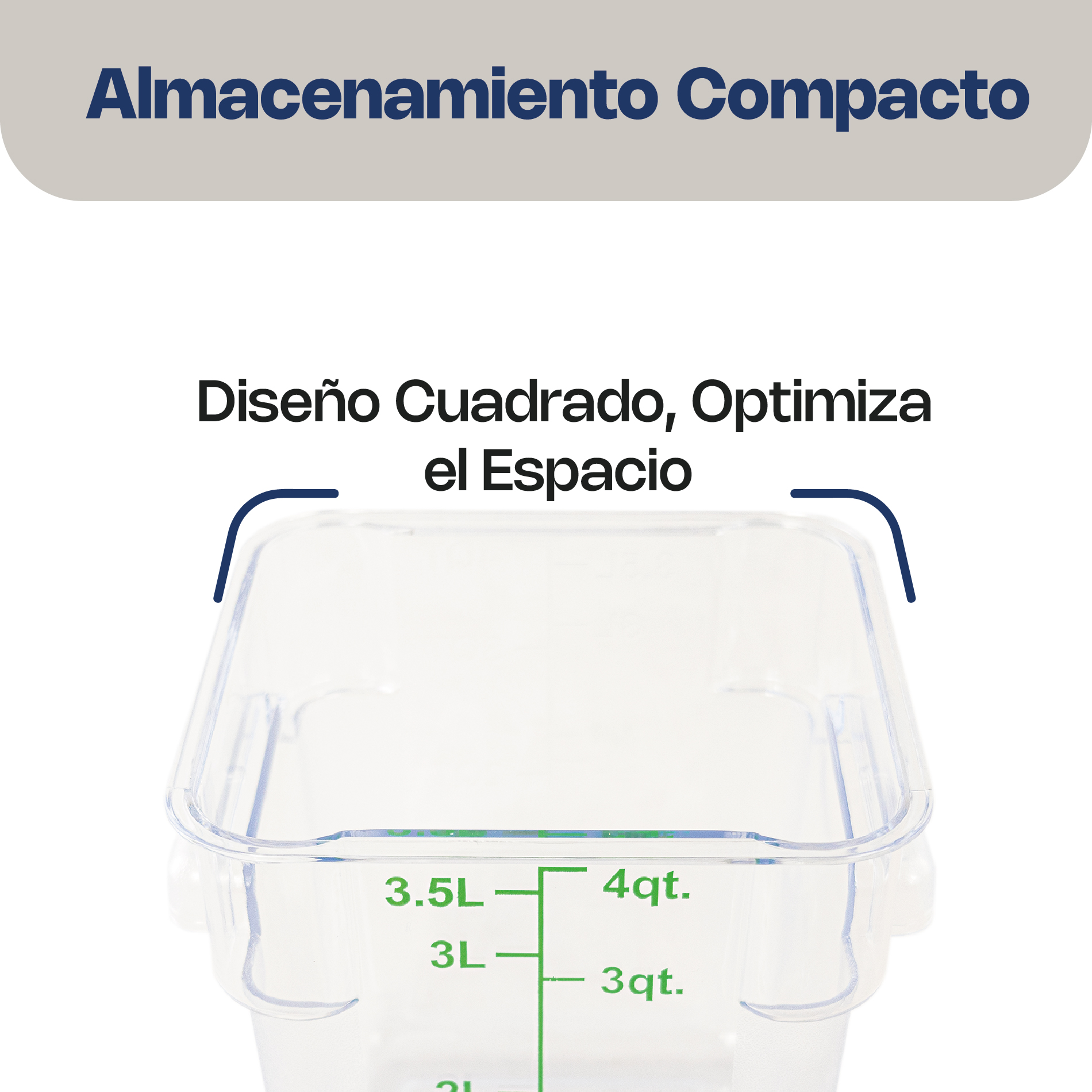 Recipiente Cuadrado de Policarbonato 4 qt