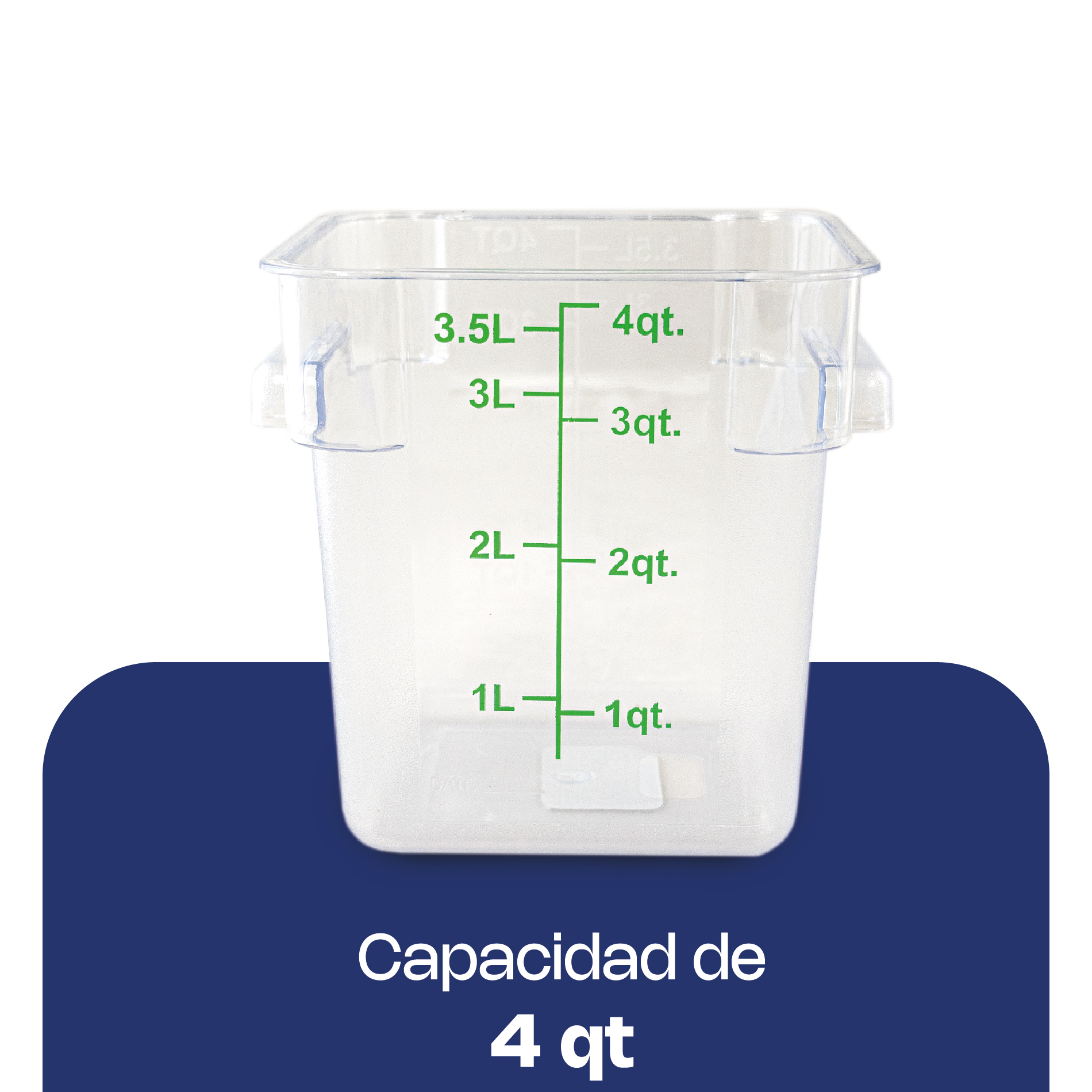 Recipiente Cuadrado de Policarbonato 4 qt