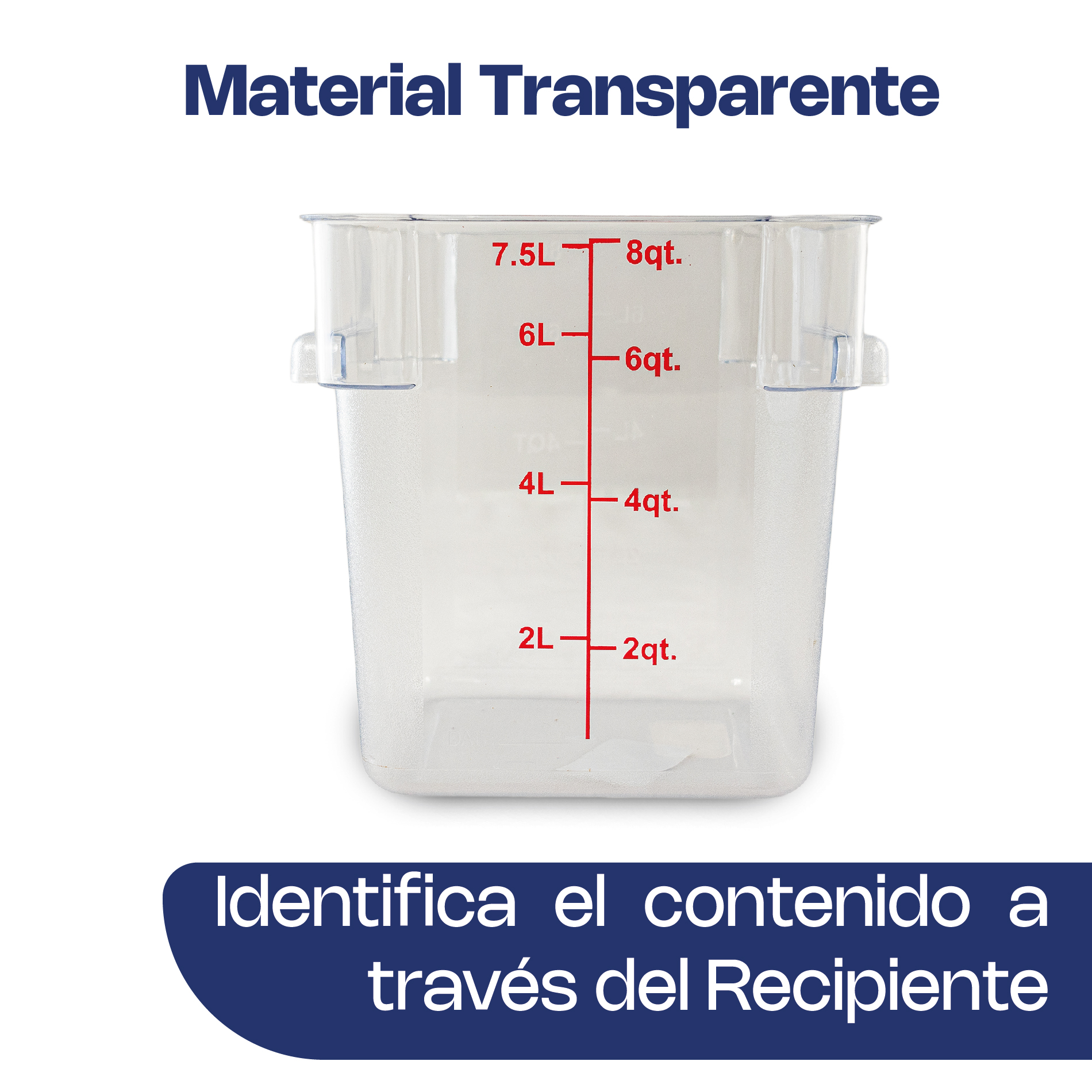 Recipiente Cuadrado de Policarbonato 8 qt