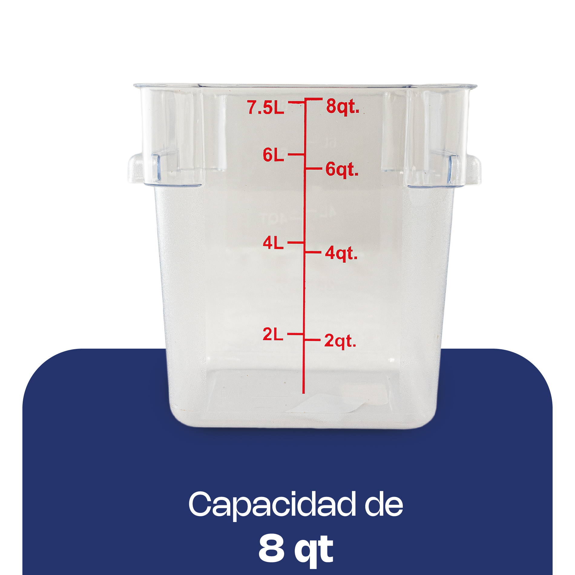 Recipiente Cuadrado de Policarbonato 8 qt