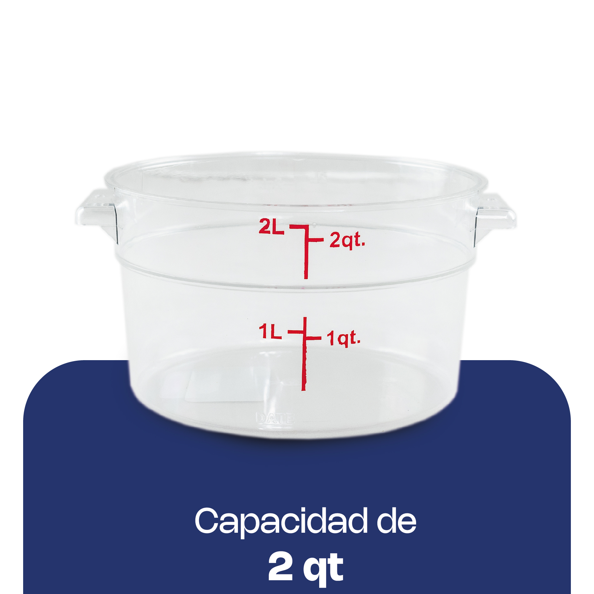Recipiente Redondo de Policarbonato 2 qt