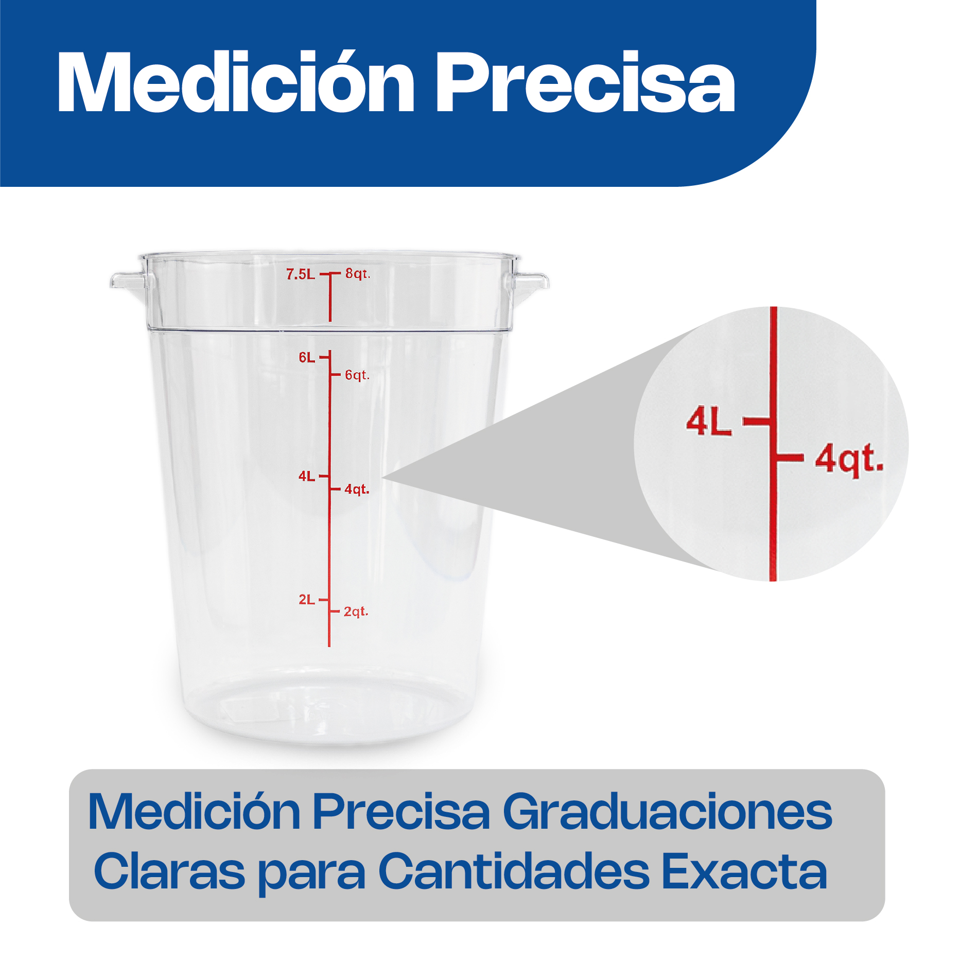 Recipiente Redondo de Policarbonato 8 qt