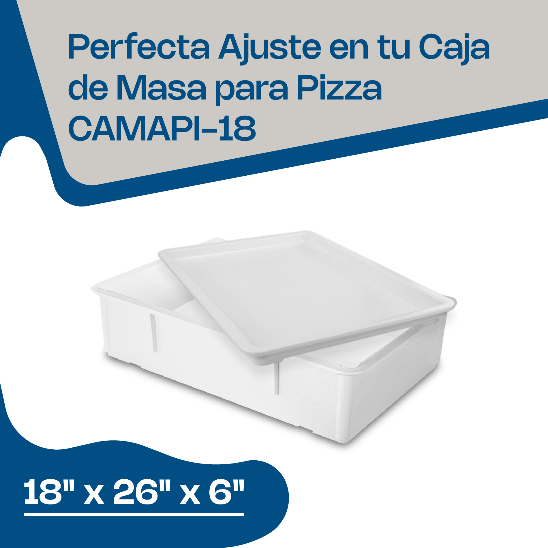 Tapa para Caja de Masa para Pizza 64.5 x 44 x 4 cm