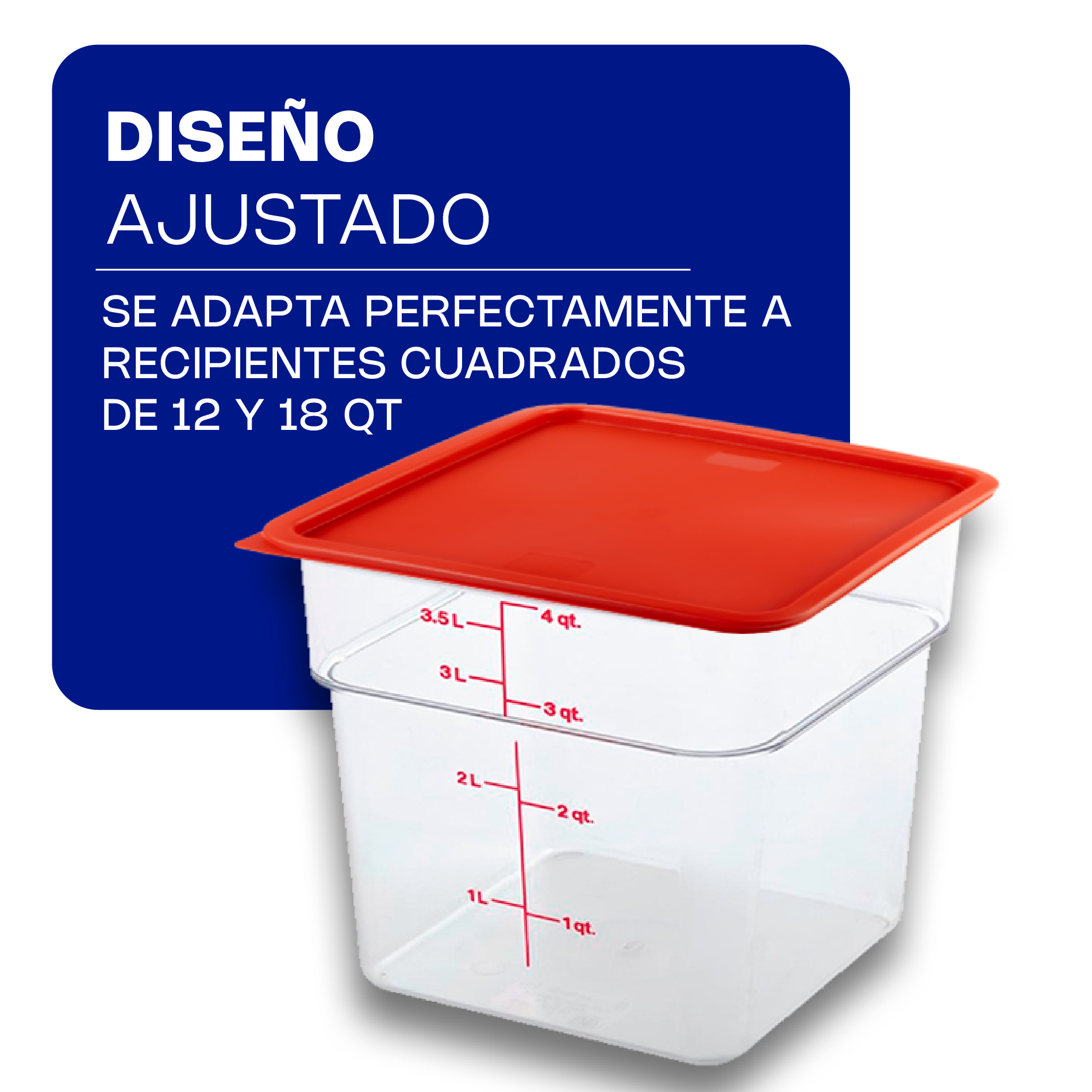 Tapa para Recipiente Cuadrado 12 y 18 qt