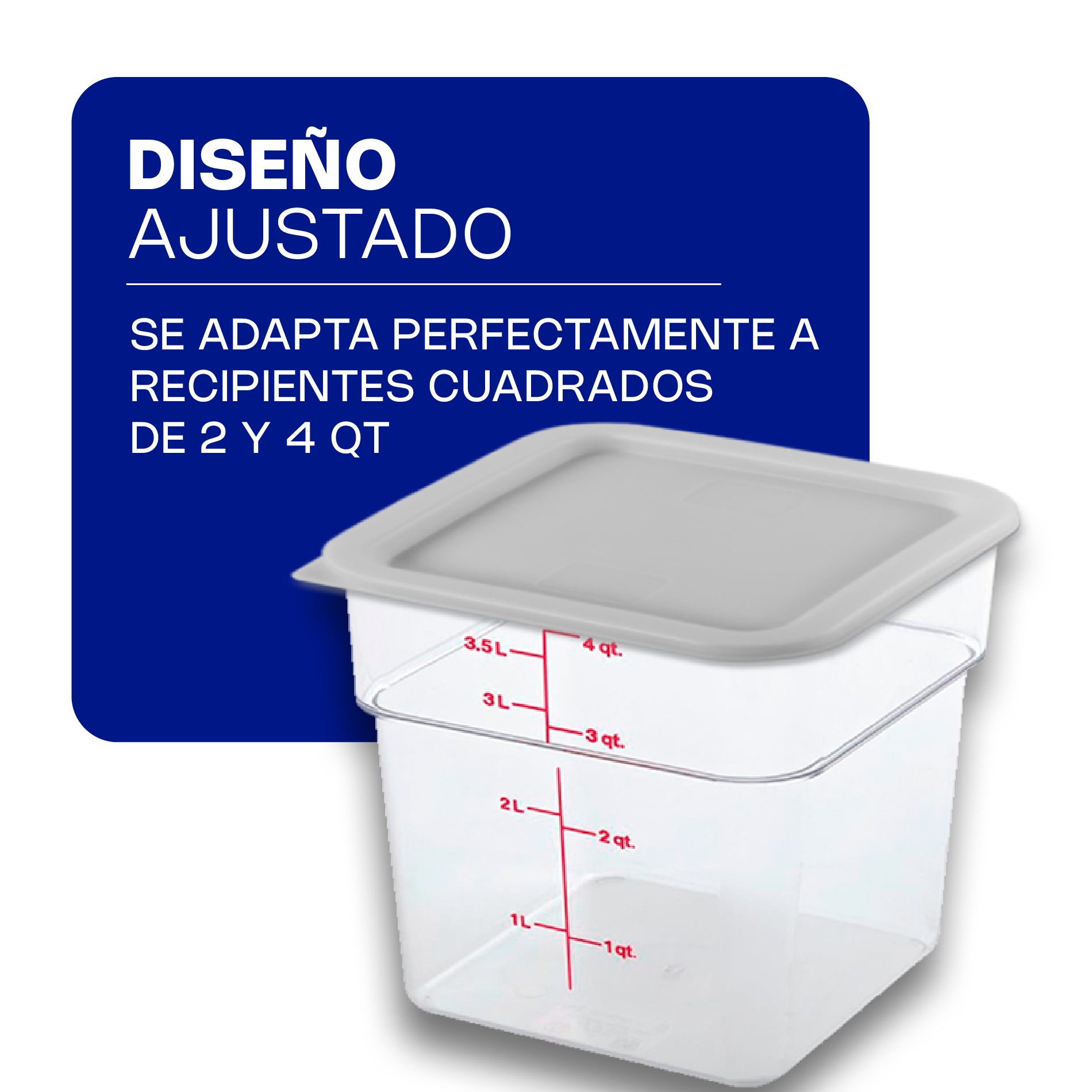 Tapa para Recipiente Cuadrado 2 y 4 qt