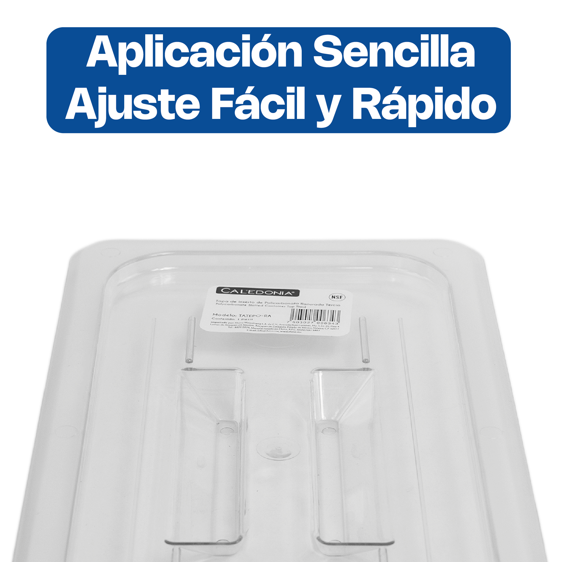 Tapa Ranurada para Inserto de Policarbonato Tercio